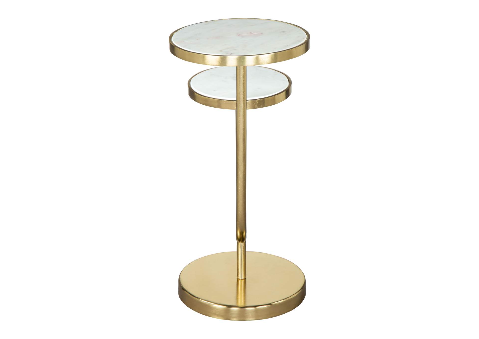 Marc Side Table White & Gold,Zuo