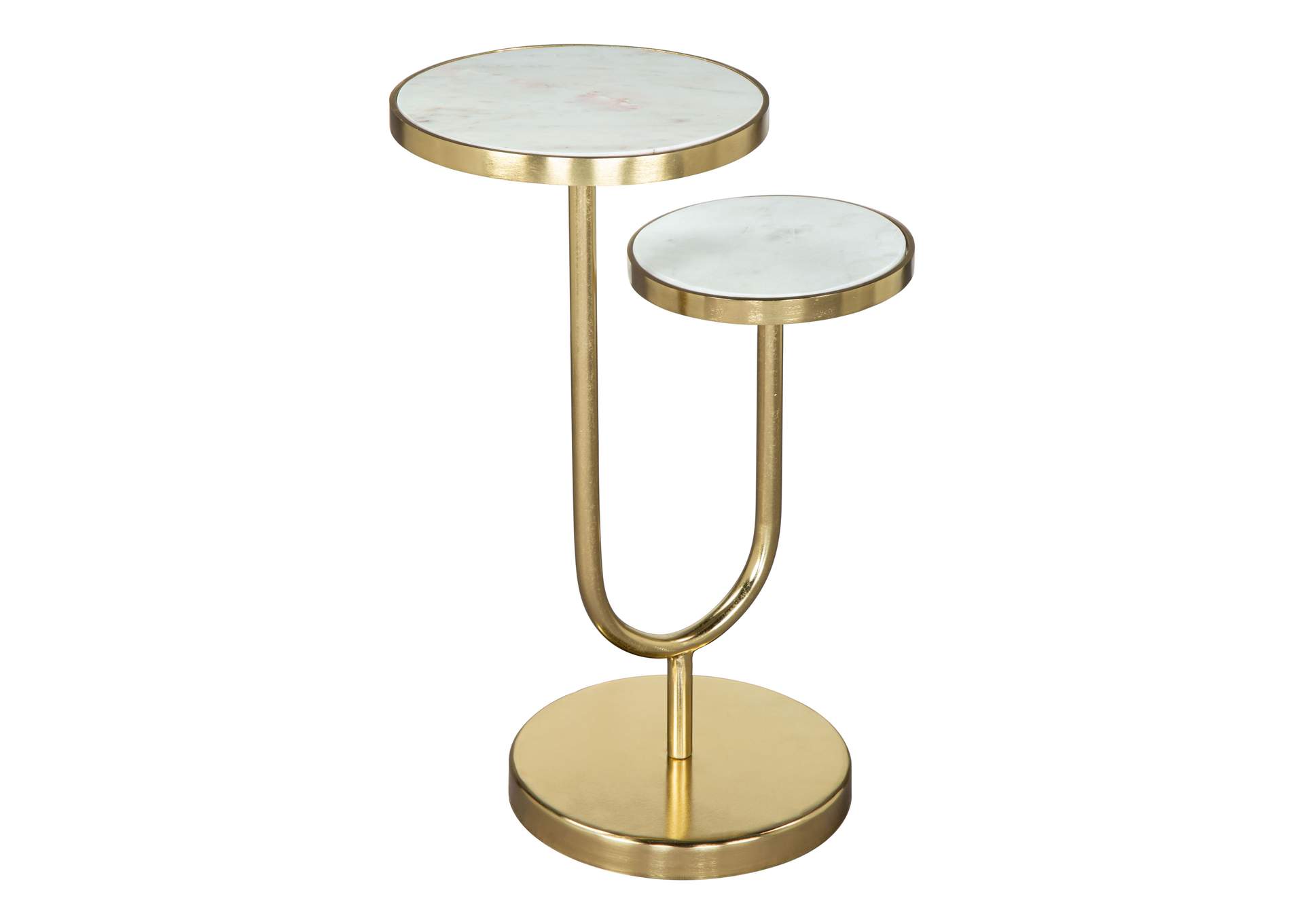 Marc Side Table White & Gold,Zuo