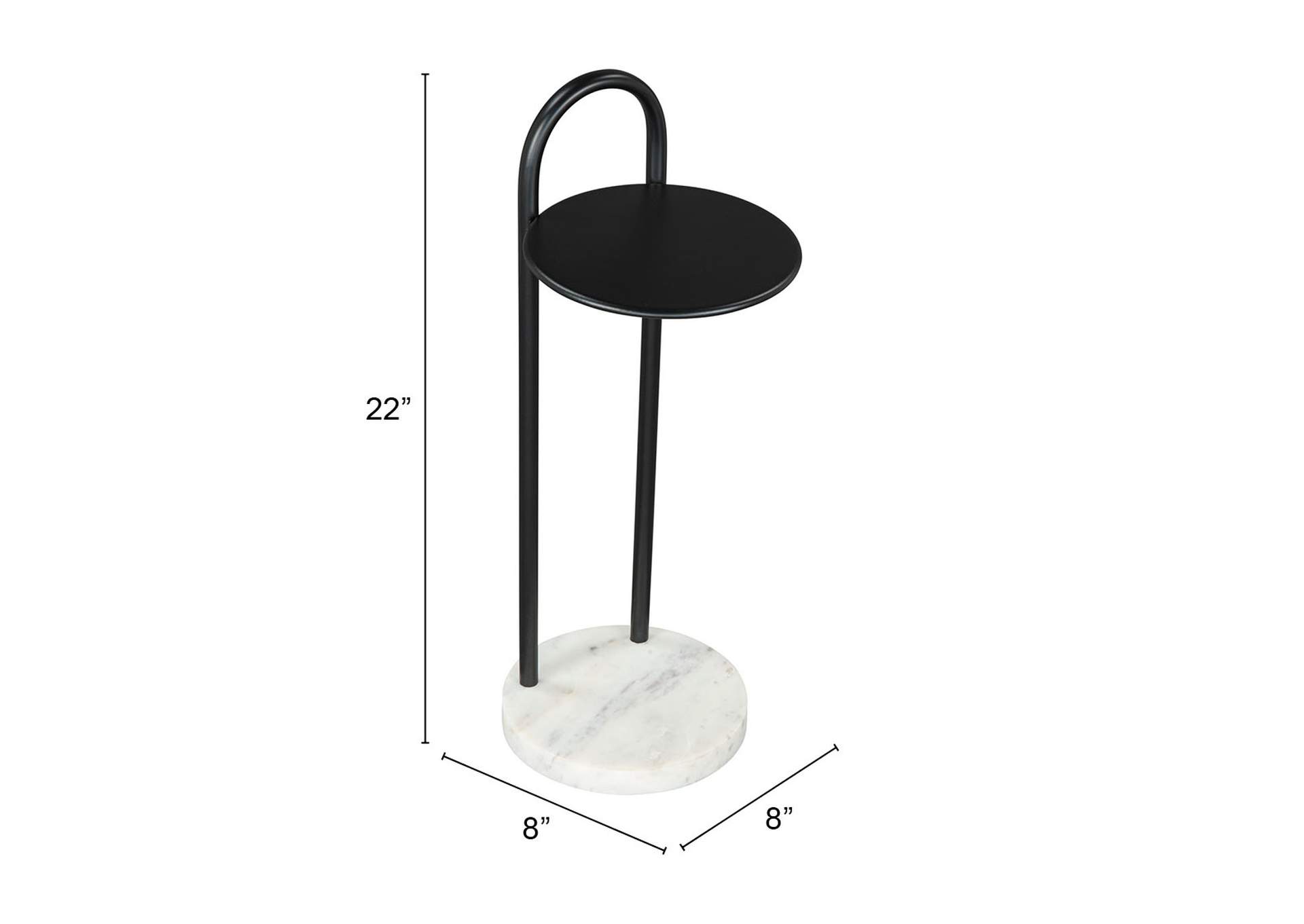 Christian Side Table Black & White,Zuo