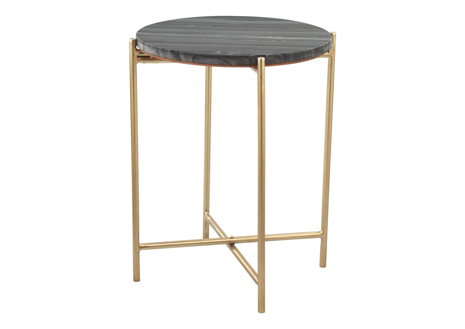David Side Table Gray & Gold,Zuo