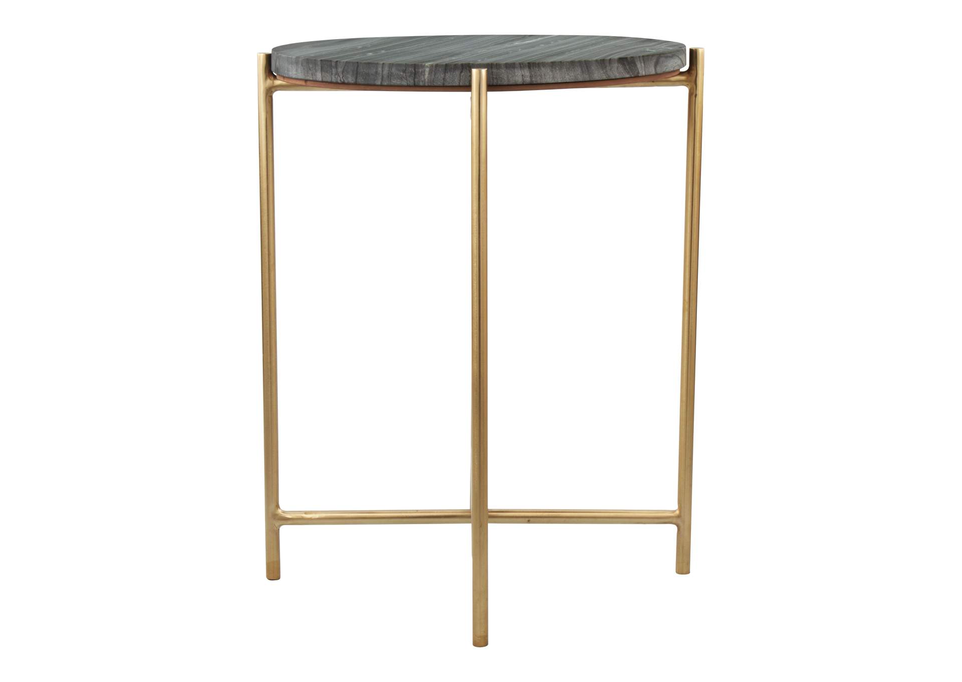 David Side Table Gray & Gold,Zuo