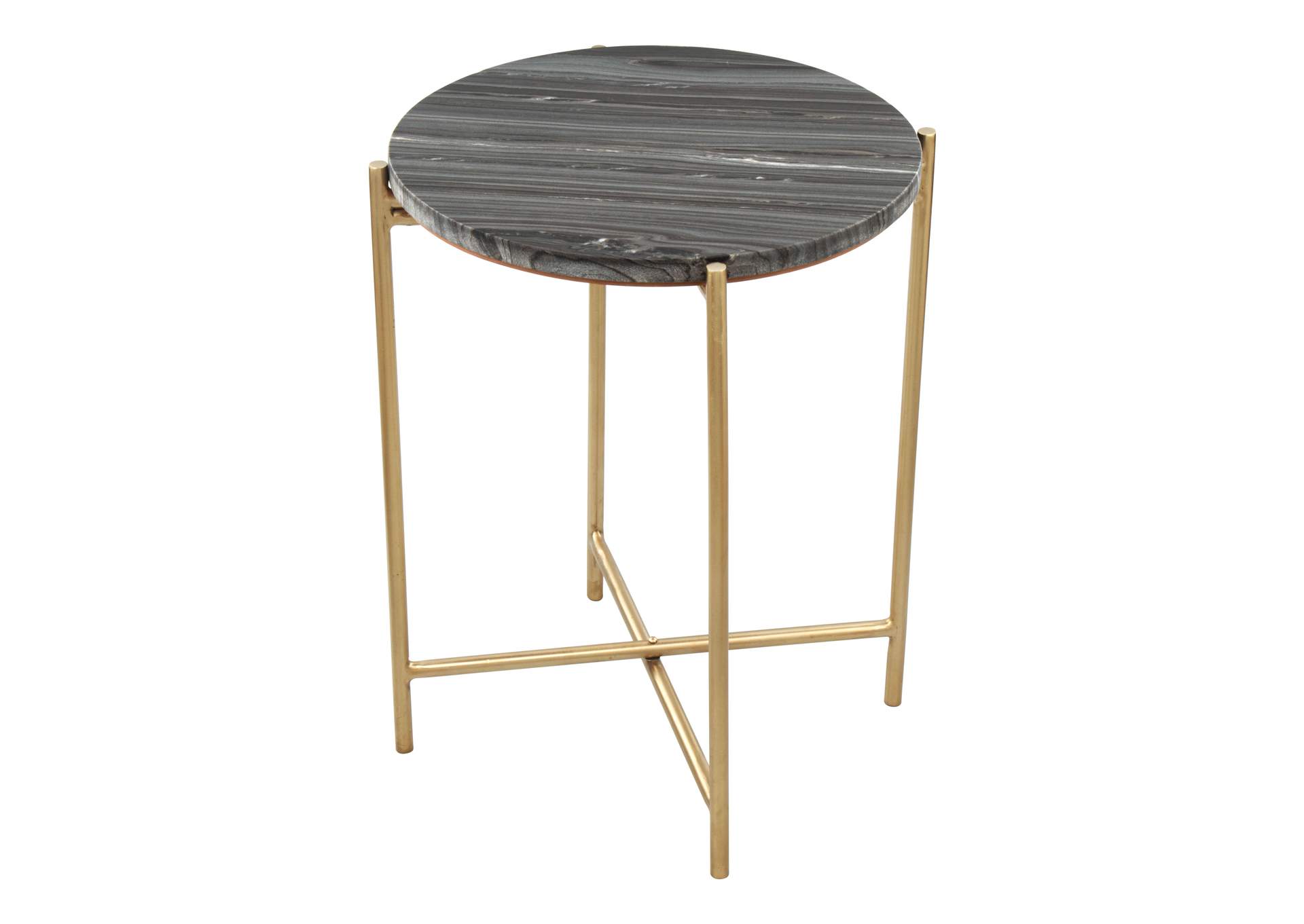 David Side Table Gray & Gold,Zuo