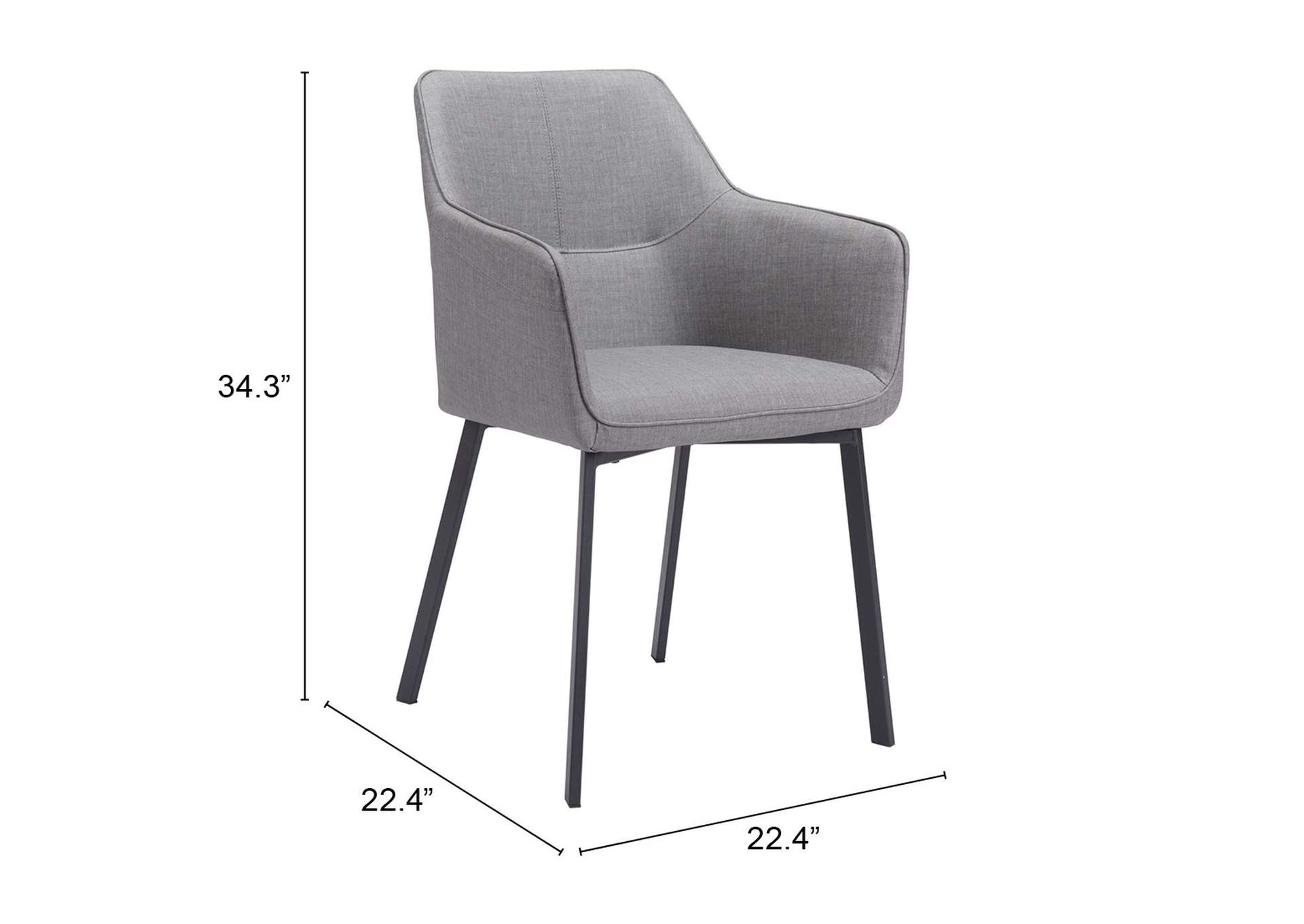 Adage Dining Chair (Set Of 2) Gray,Zuo