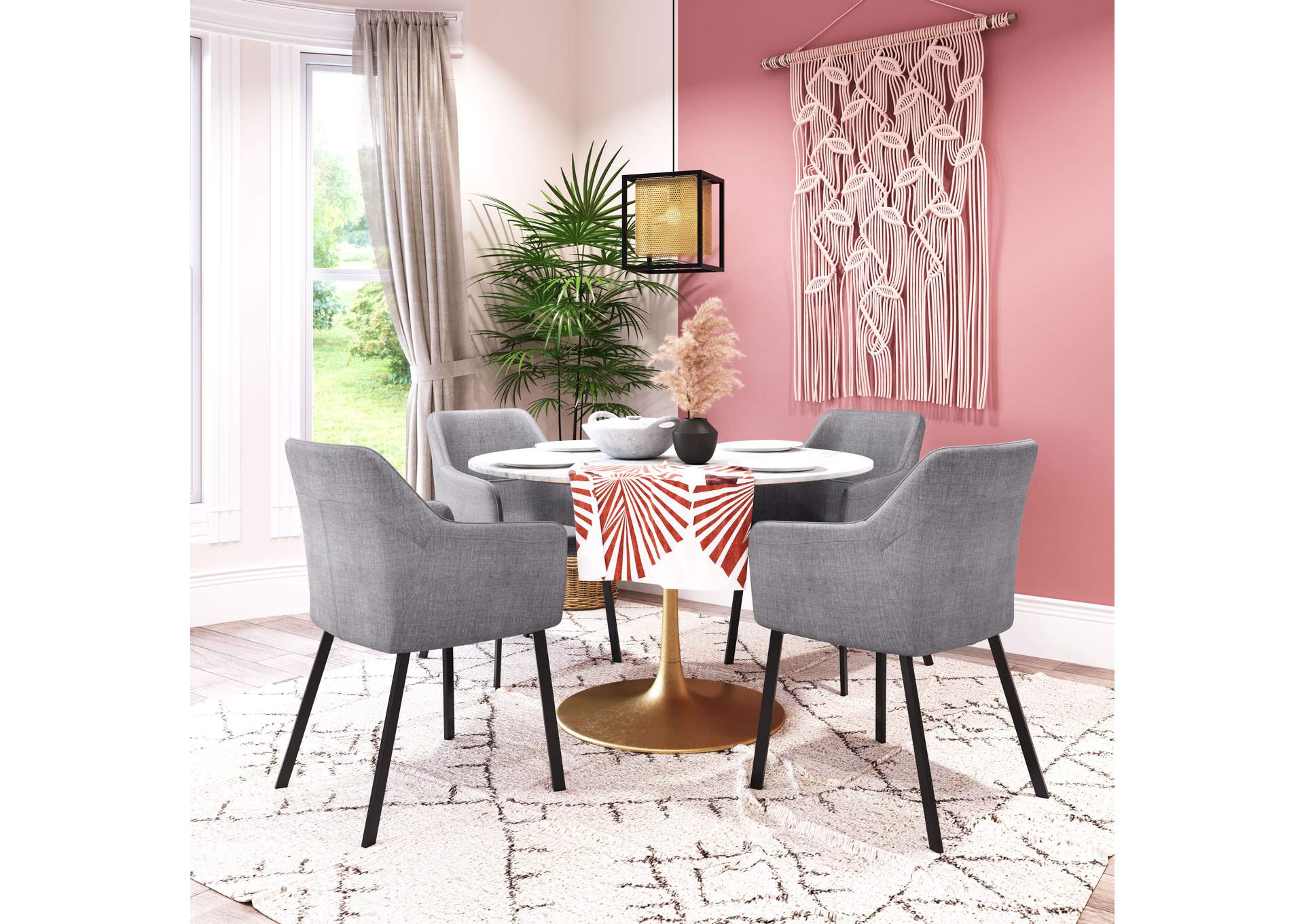 Adage Dining Chair (Set Of 2) Gray,Zuo