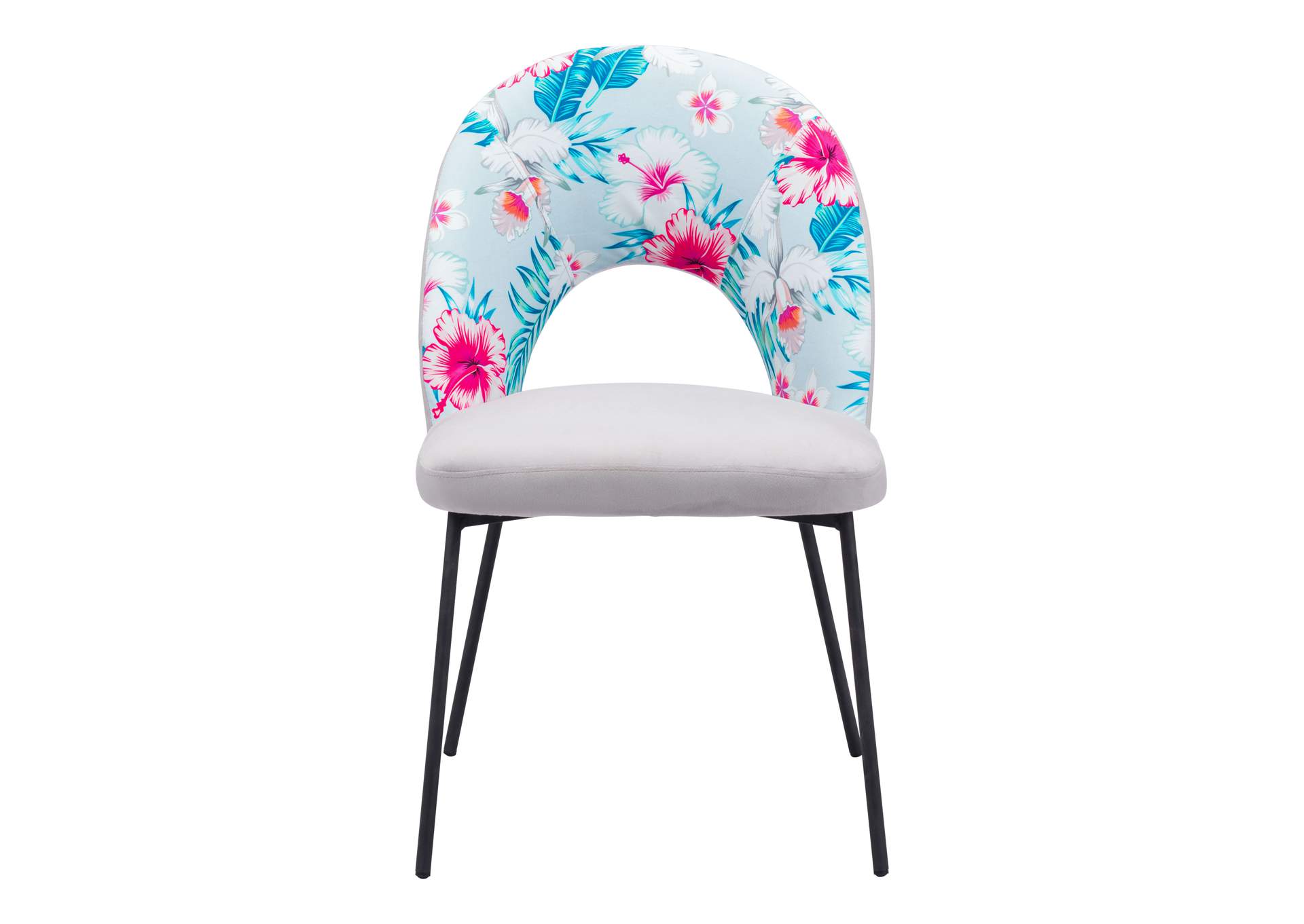 Torrey Dining Chair (Set Of 2) Multicolor Print & Gray,Zuo