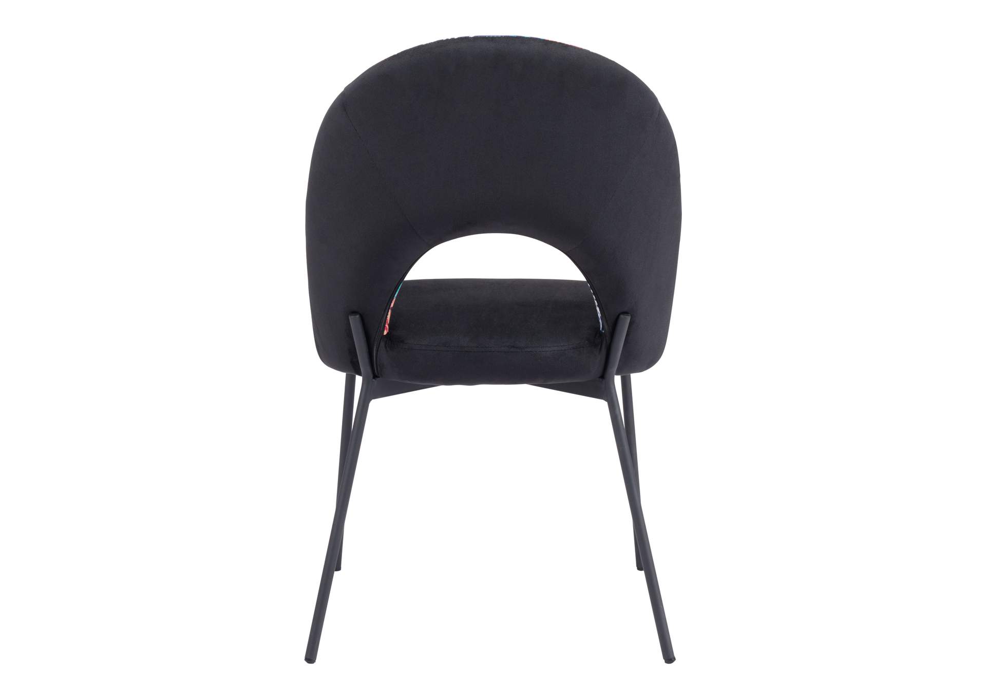 Merion Dining Chair (Set Of 2) Multicolor Print & Black,Zuo