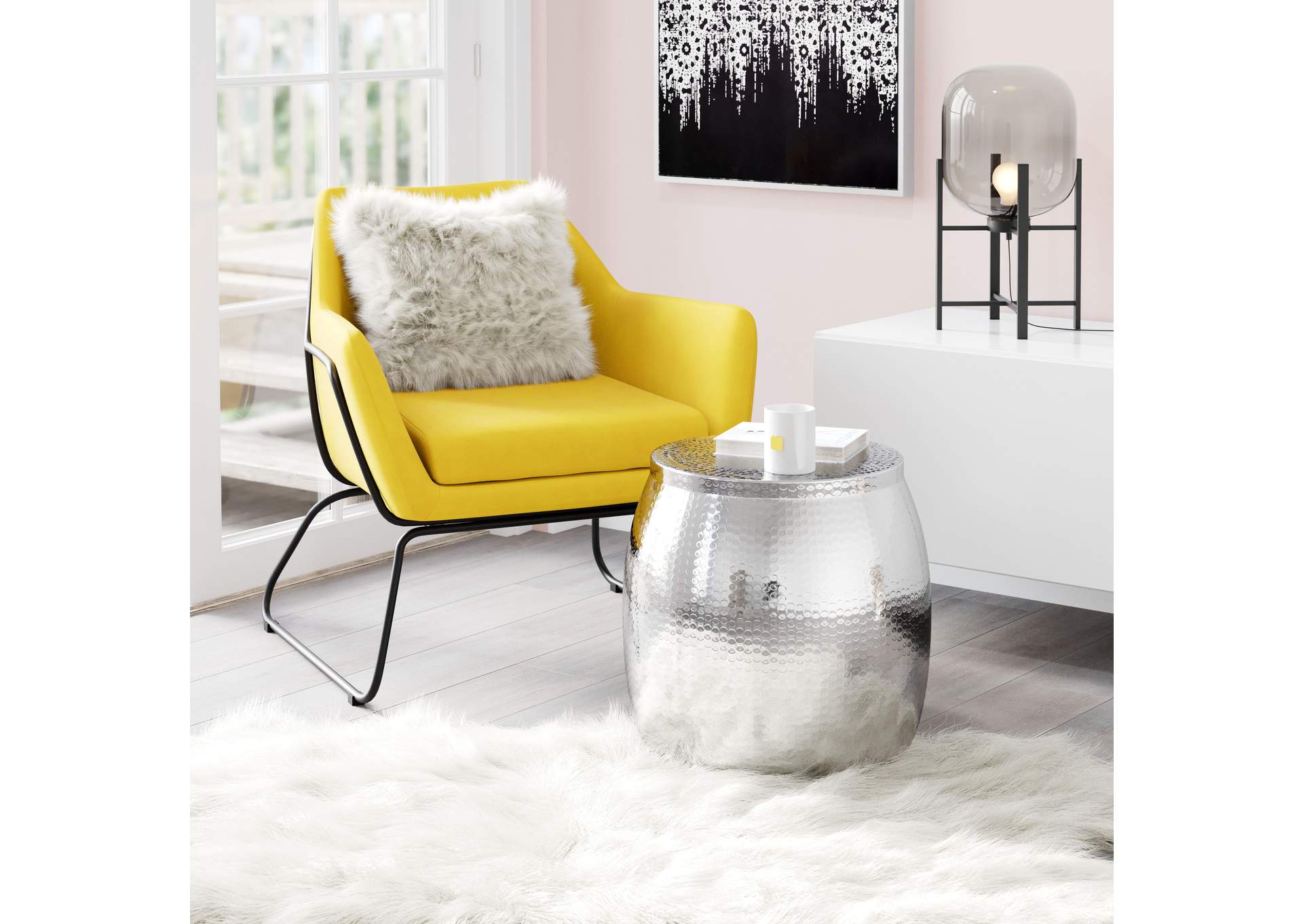 Solo Side Table Silver,Zuo