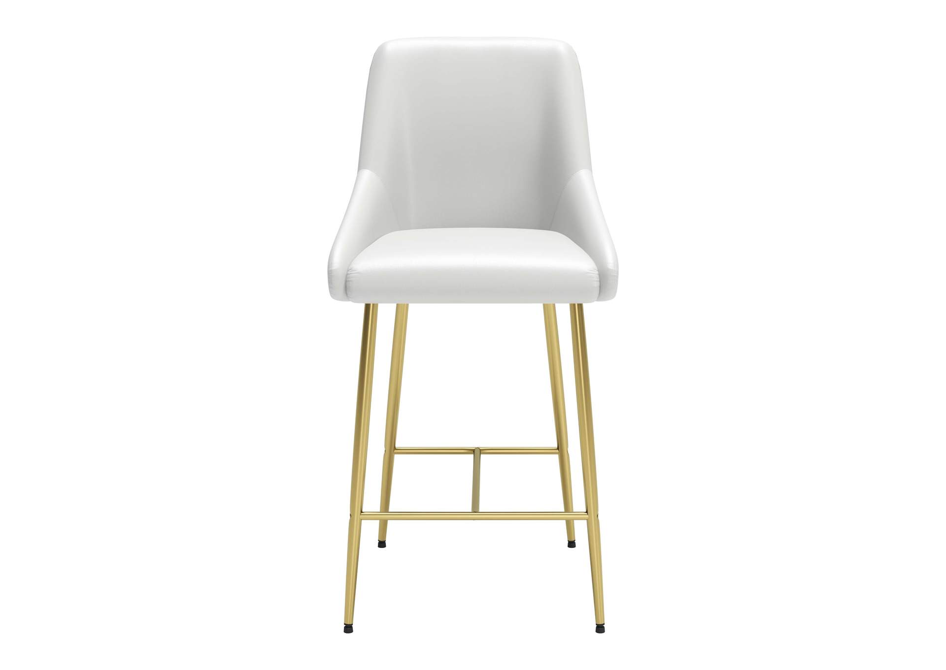 Madelaine Counter Stool White & Gold,Zuo