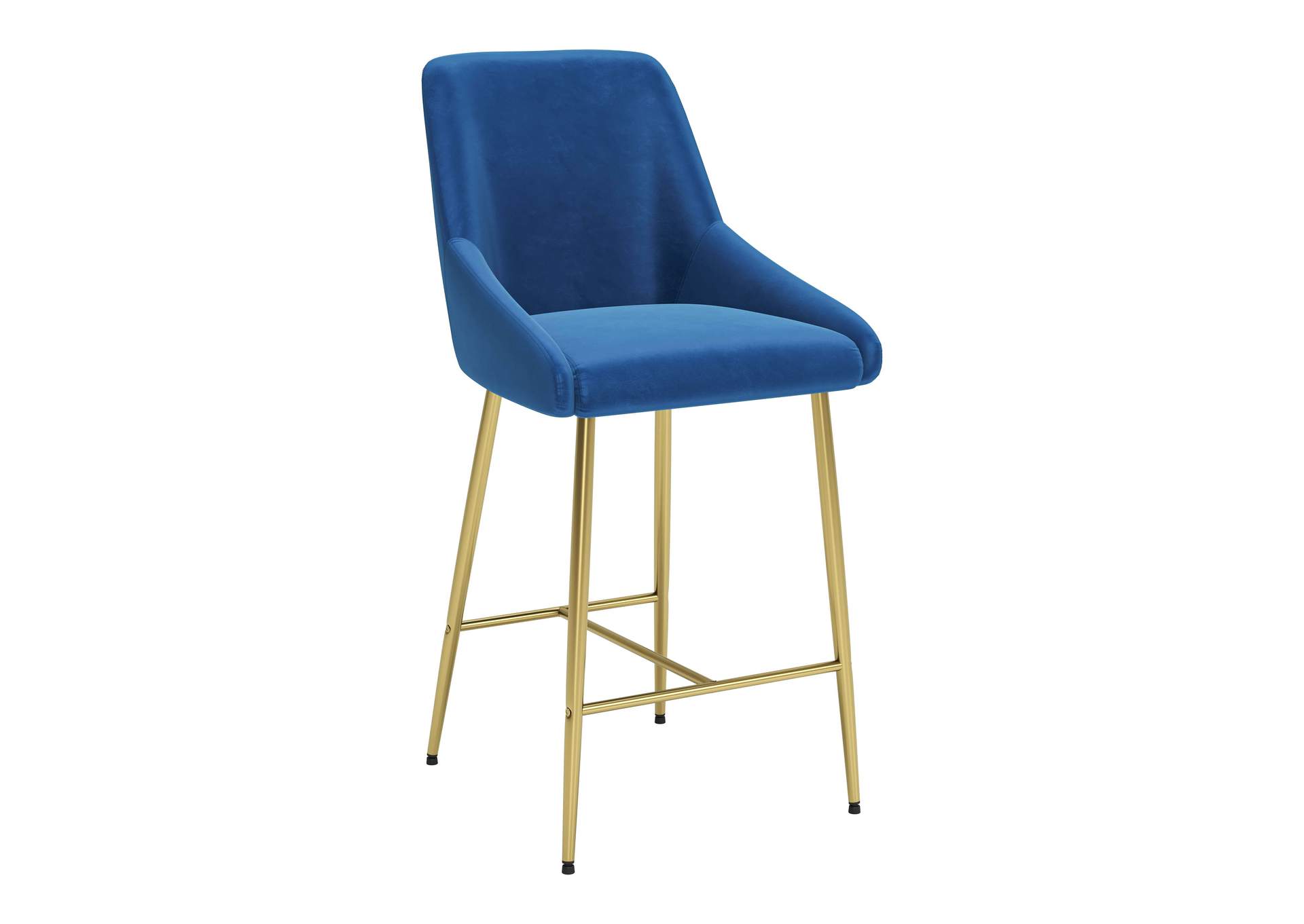 Madelaine Counter Stool Navy Blue & Gold,Zuo