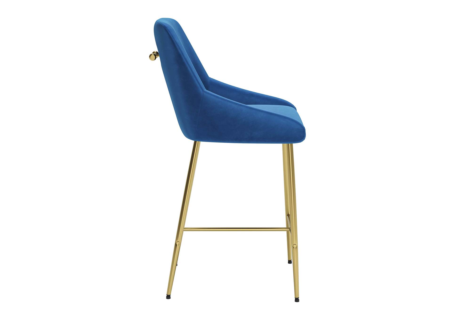 Madelaine Counter Stool Navy Blue & Gold,Zuo