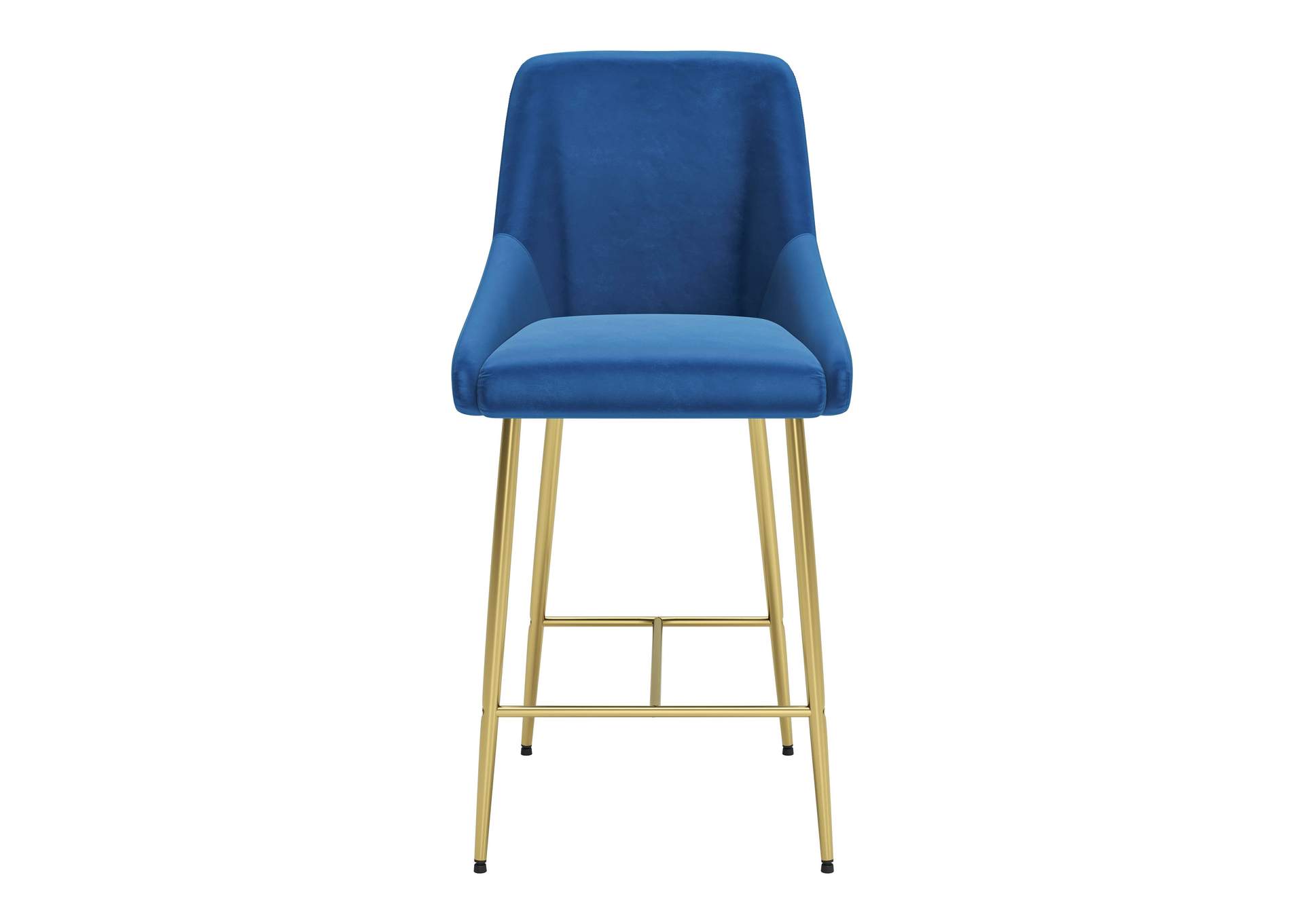 Madelaine Counter Stool Navy Blue & Gold,Zuo