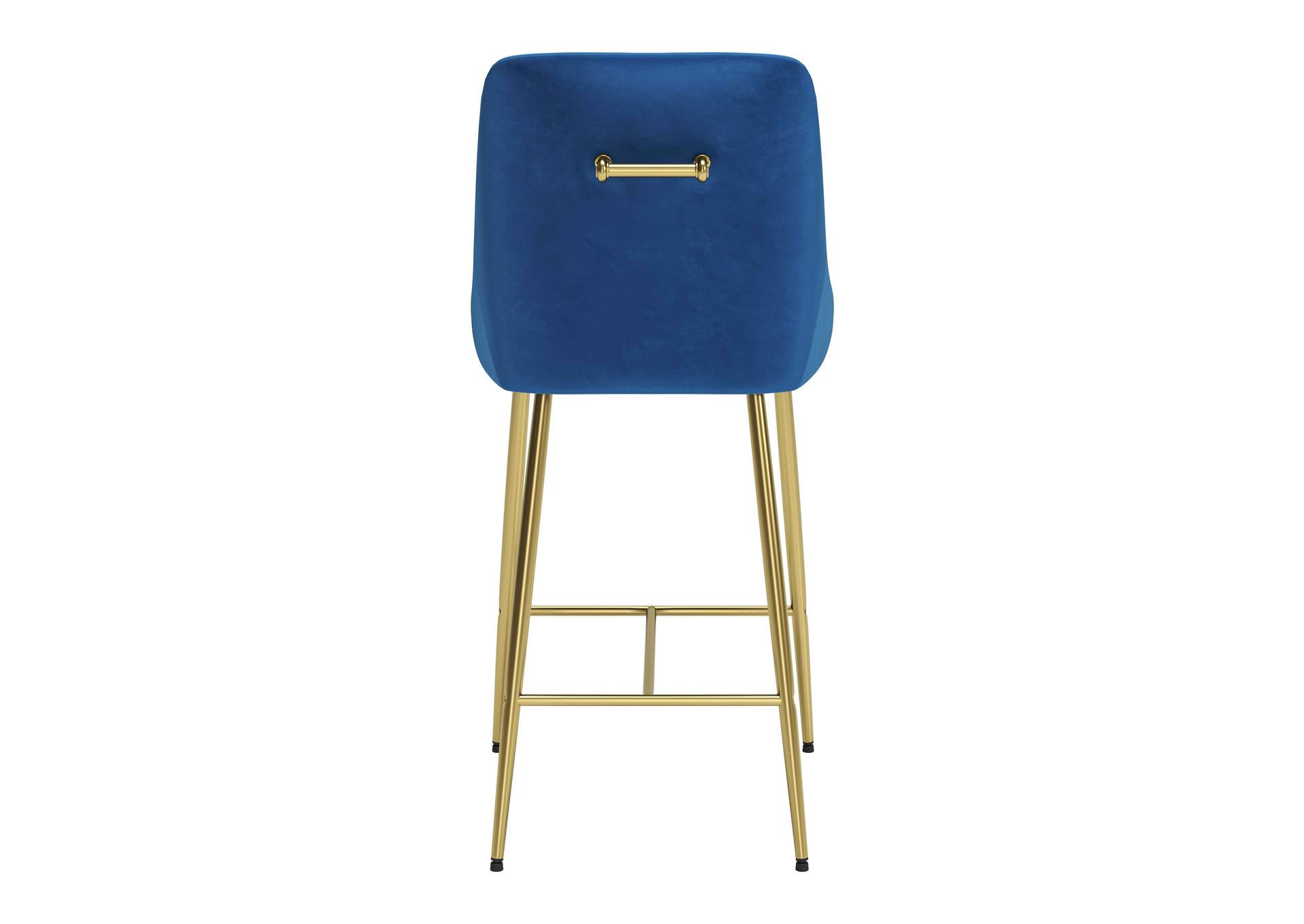 Madelaine Counter Stool Navy Blue & Gold,Zuo