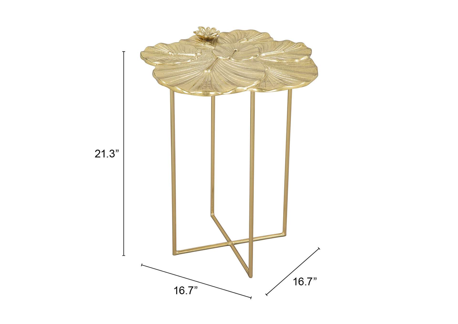 Lotus Side Table Gold,Zuo