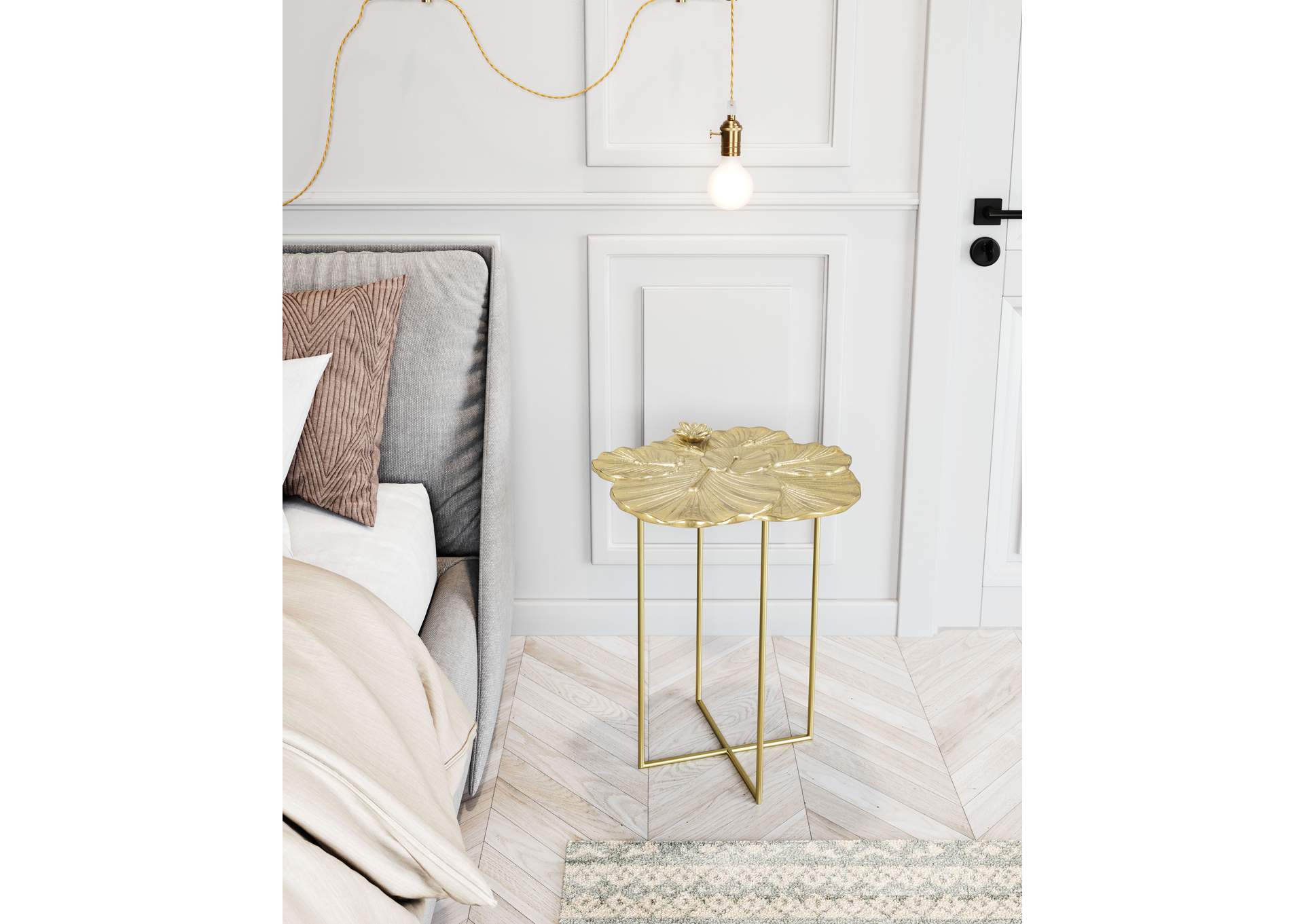 Lotus Side Table Gold,Zuo