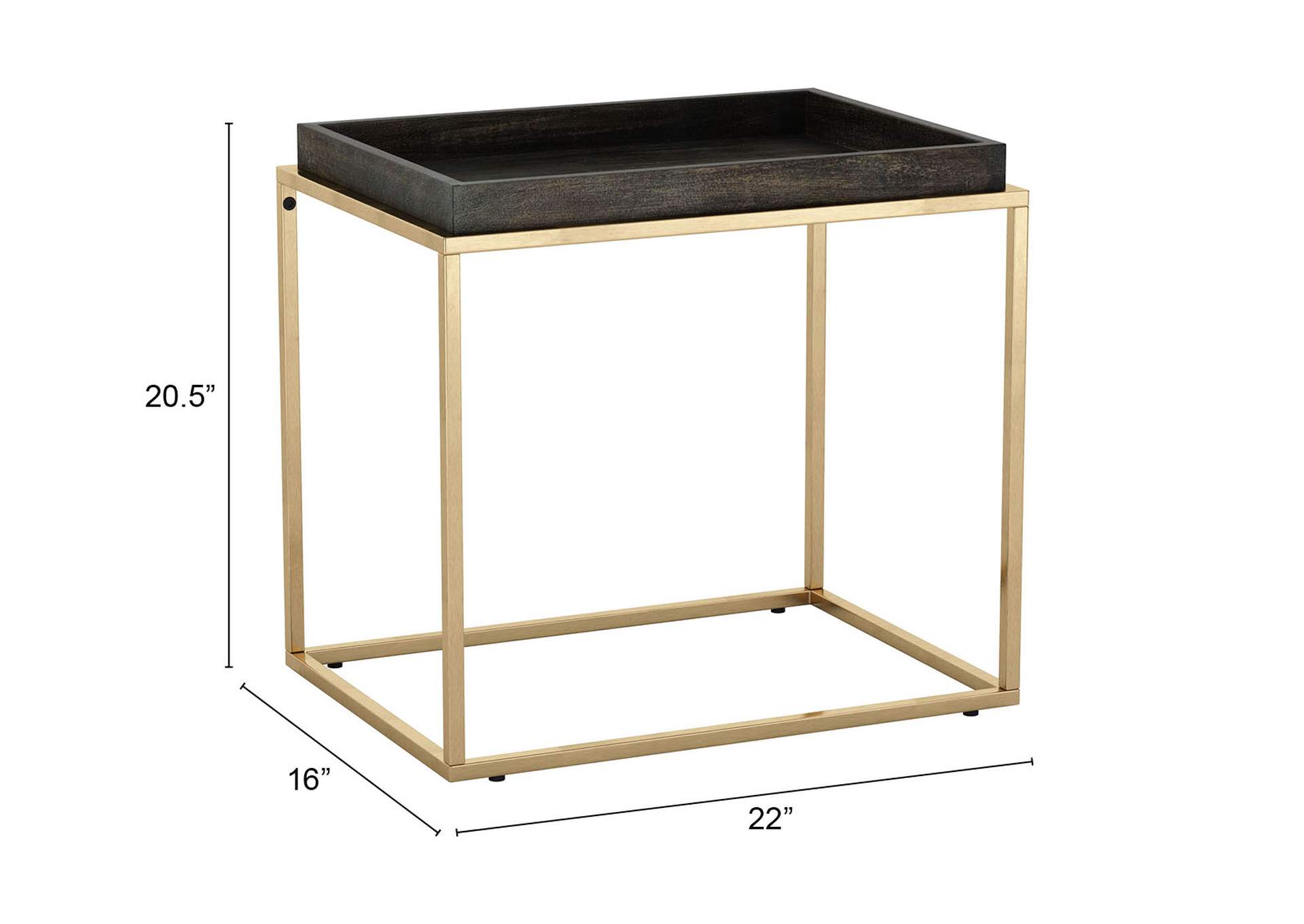 Jahre Side Table Black & Brass,Zuo
