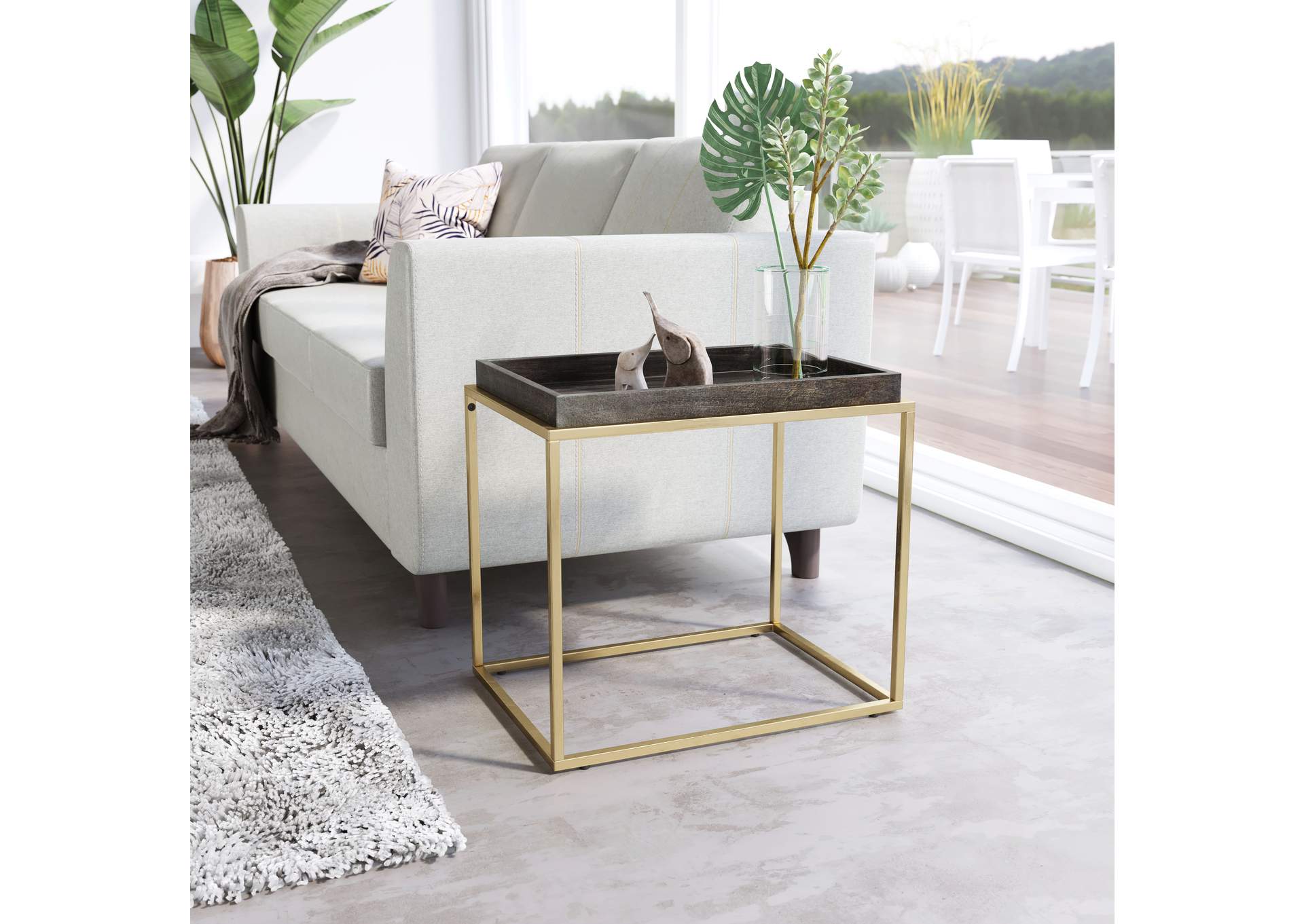 Jahre Side Table Black & Brass,Zuo