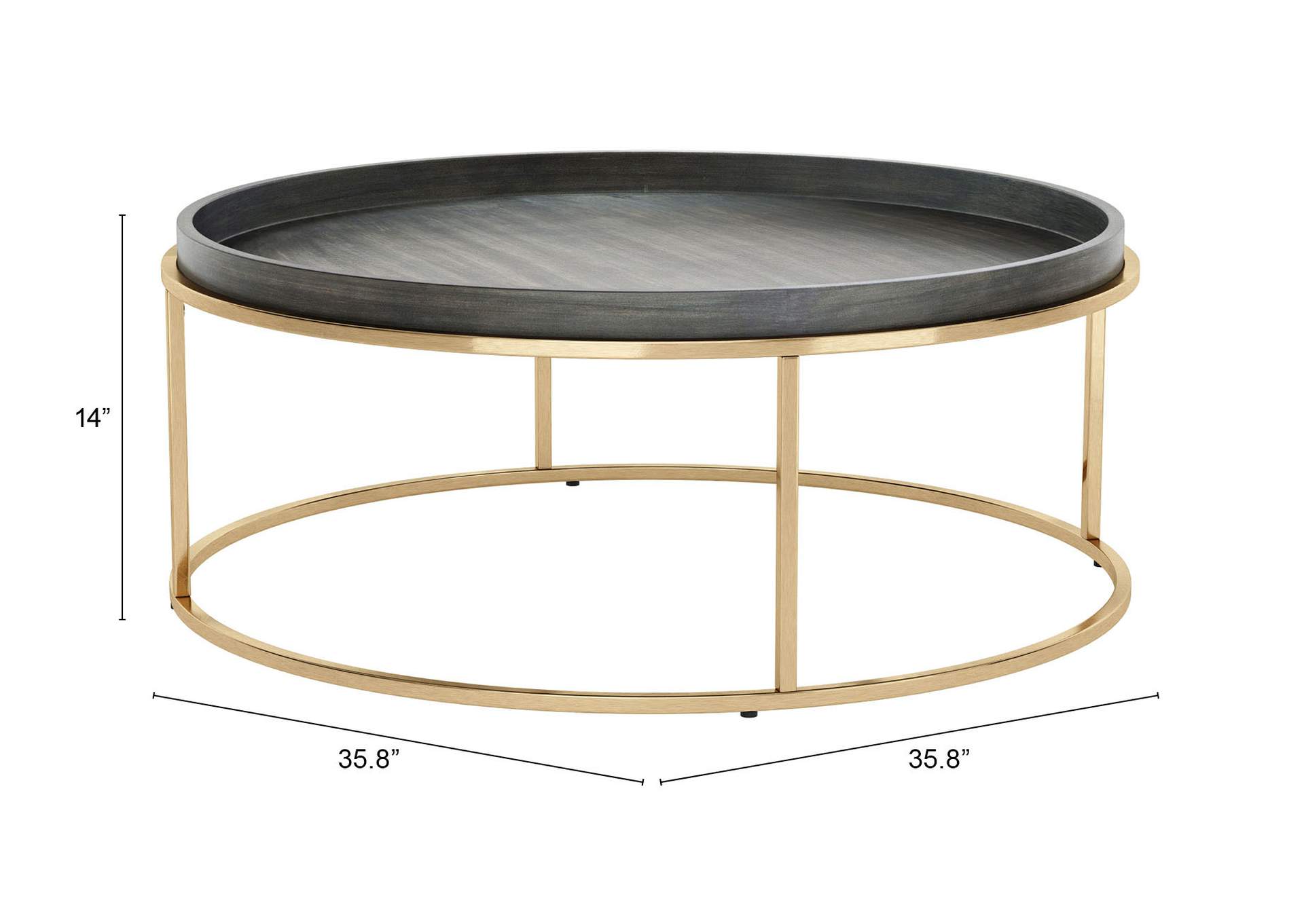 Jahre Coffee Table Black & Brass,Zuo