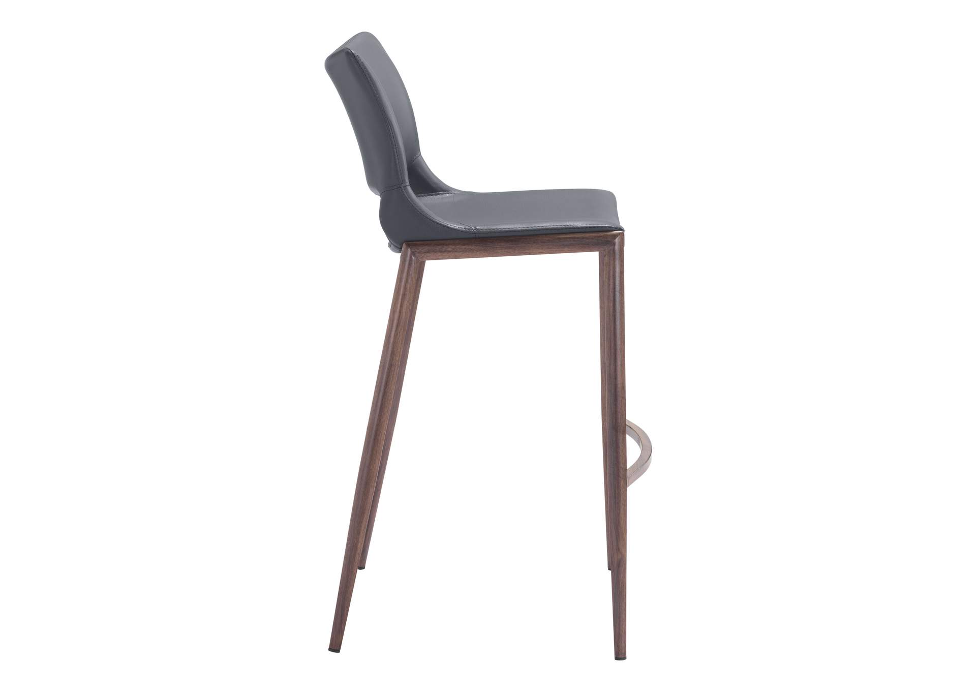 Ace Barstool (Set Of 2) Dark Gray & Walnut,Zuo