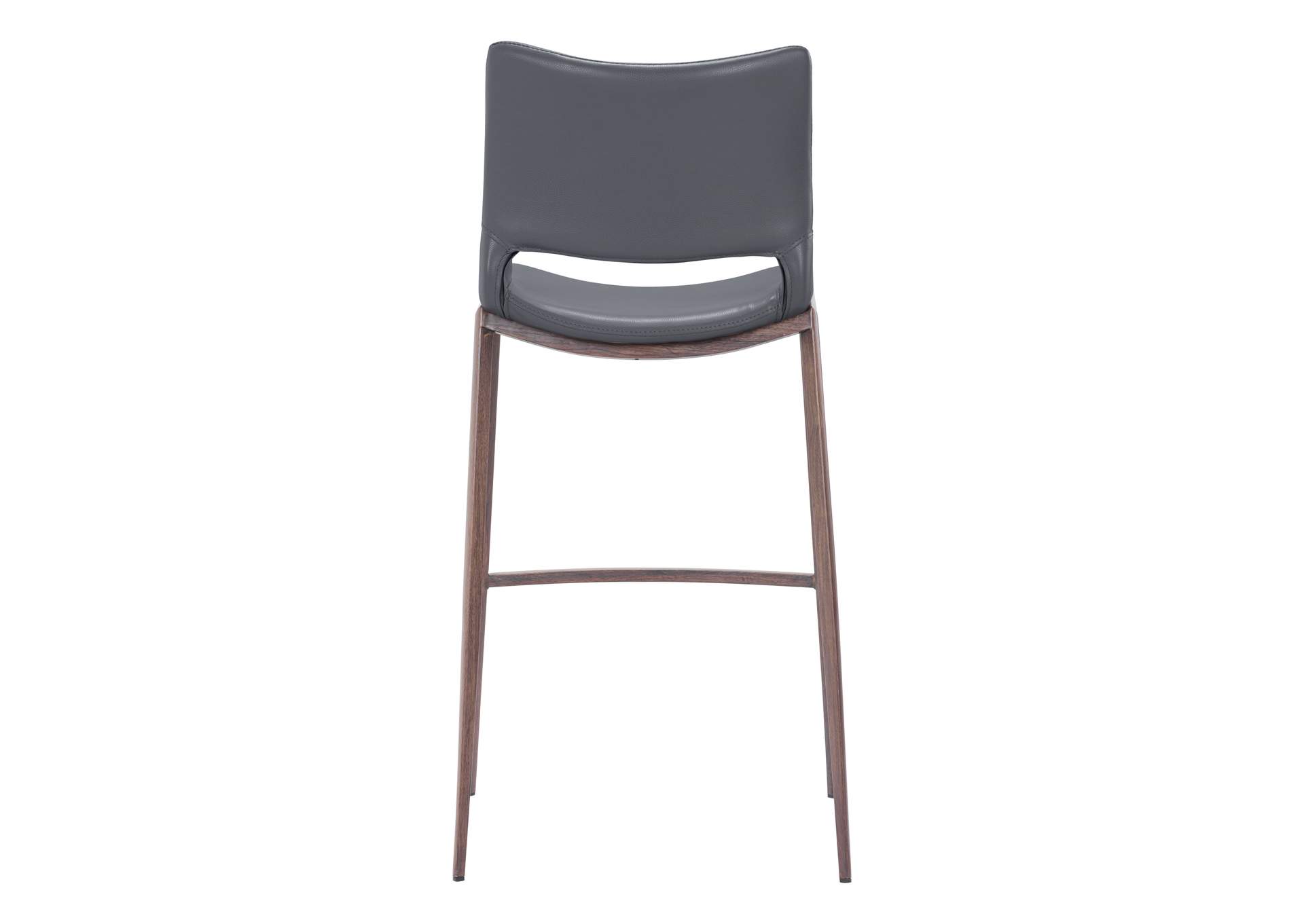 Ace Barstool (Set Of 2) Dark Gray & Walnut,Zuo