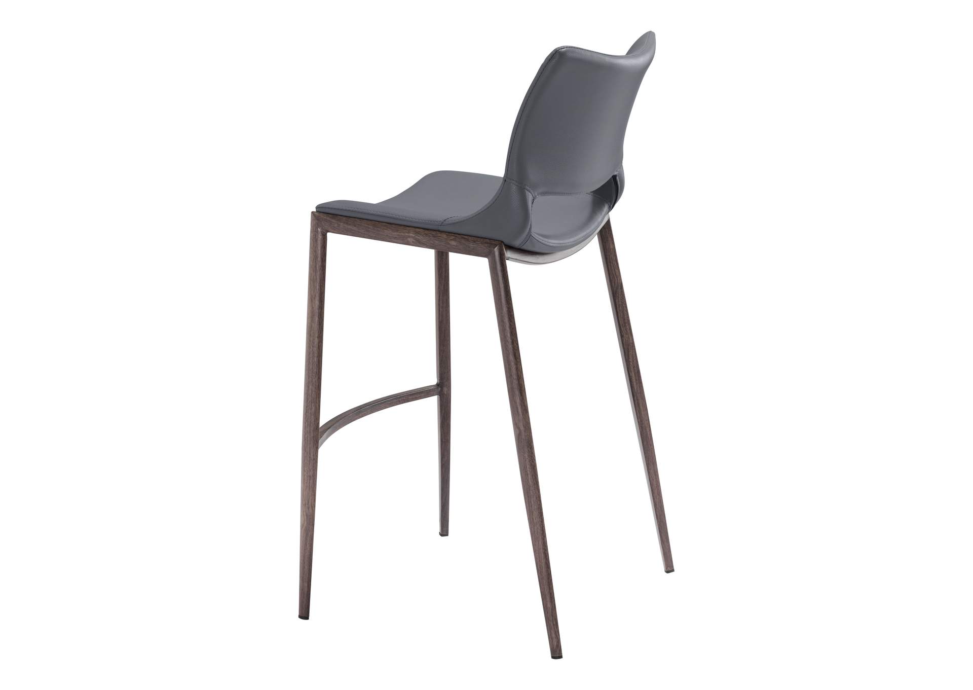 Ace Barstool (Set Of 2) Dark Gray & Walnut,Zuo