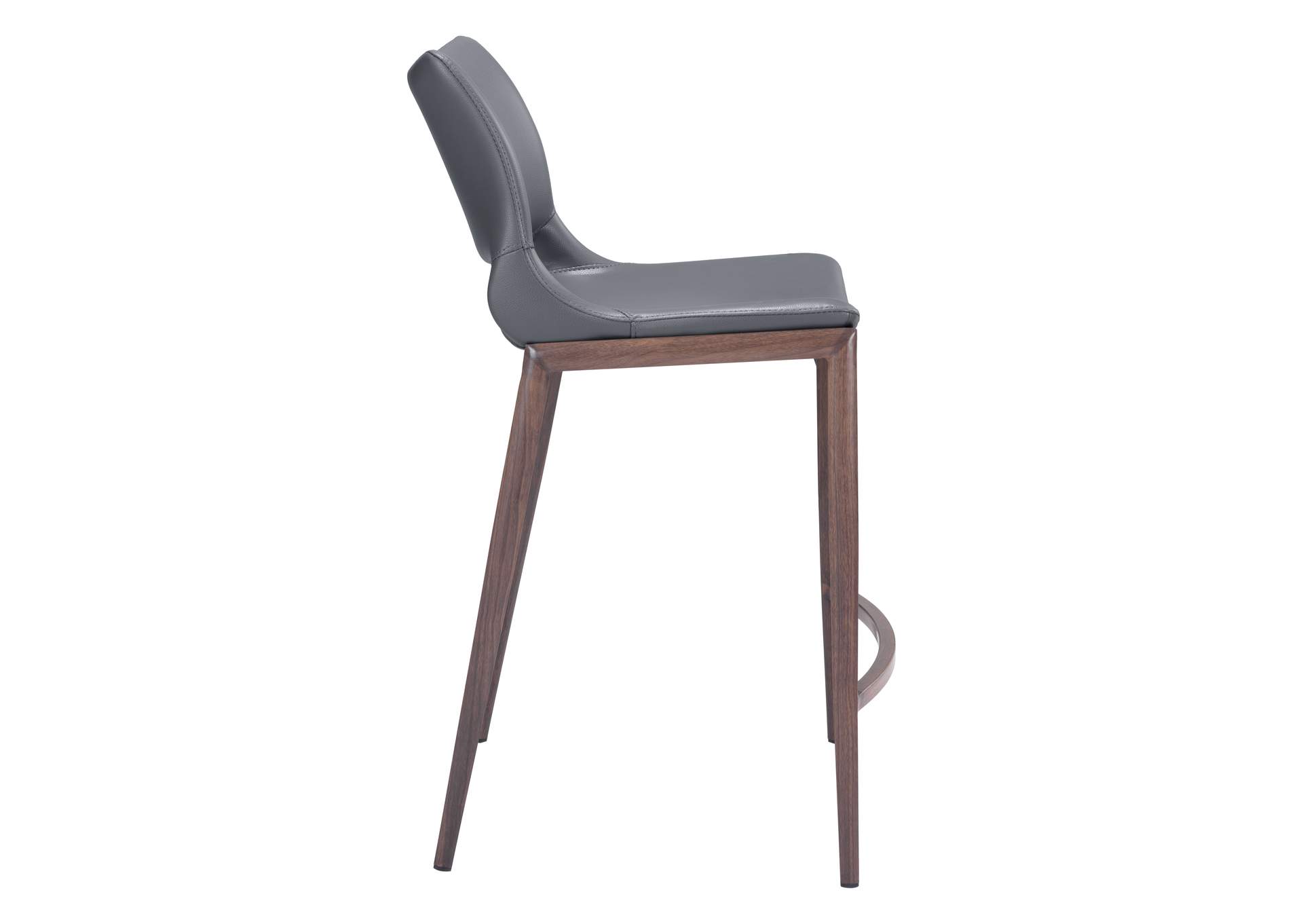 Ace Counter Stool (Set Of 2) Dark Gray & Walnut,Zuo