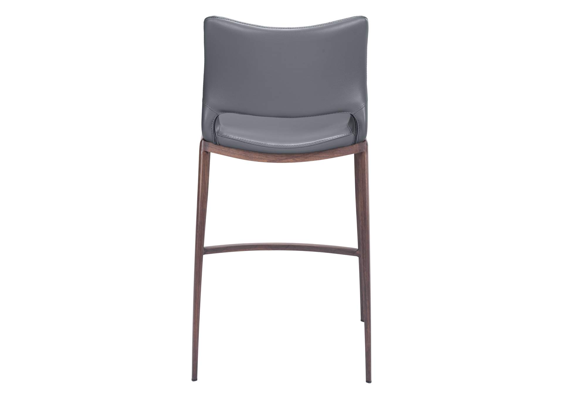 Ace Counter Stool (Set Of 2) Dark Gray & Walnut,Zuo