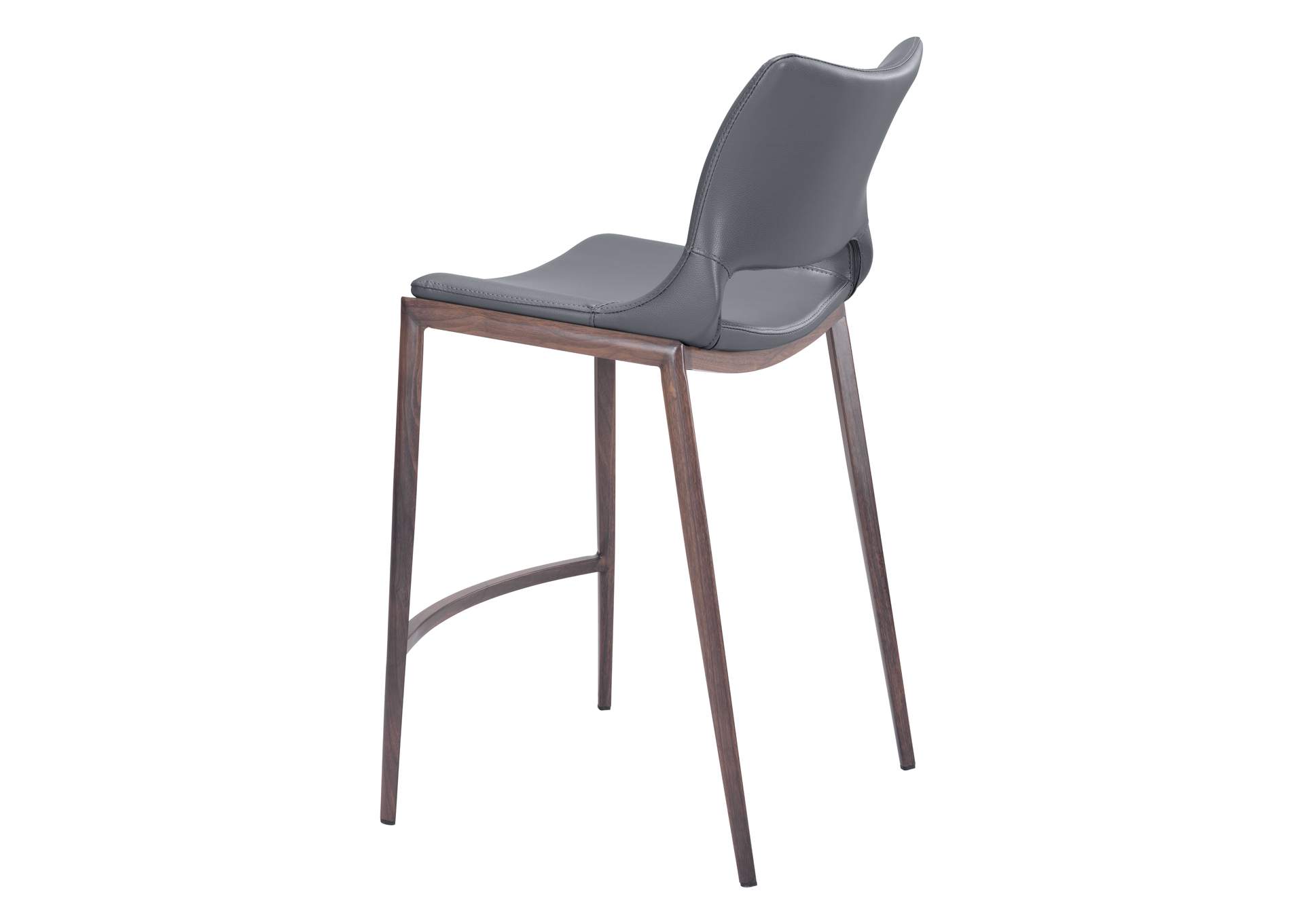 Ace Counter Stool (Set Of 2) Dark Gray & Walnut,Zuo