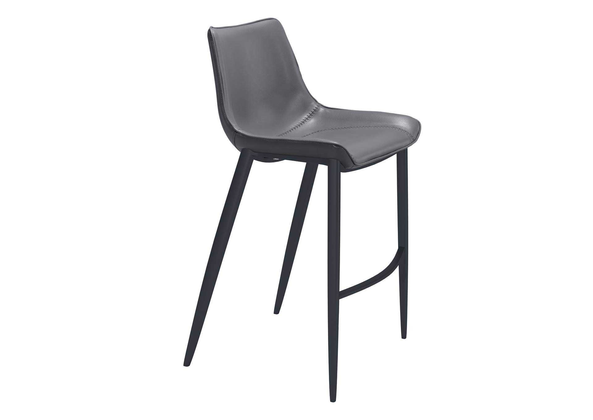 Magnus Barstool (Set Of 2) Dark Gray & Black,Zuo
