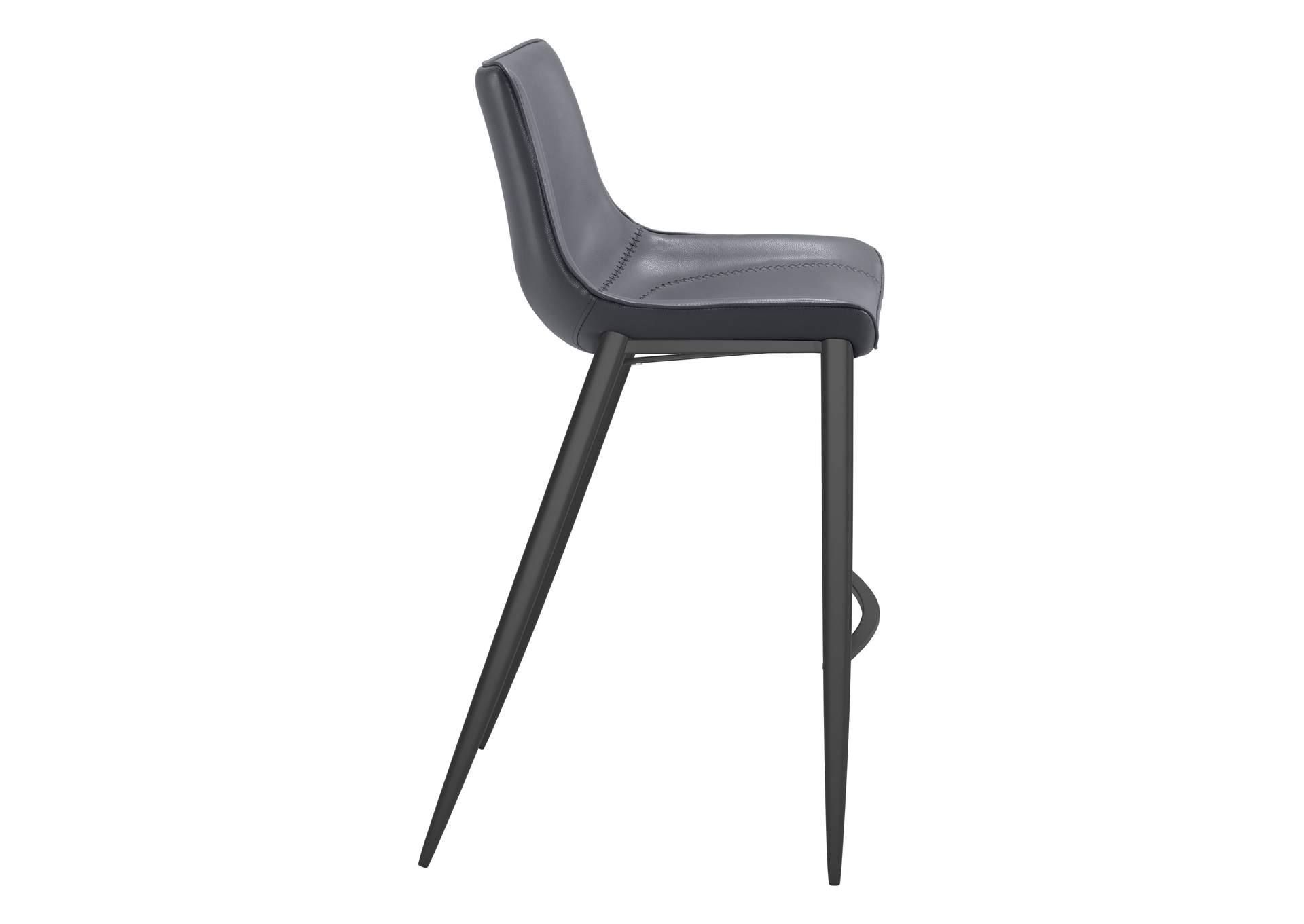 Magnus Barstool (Set Of 2) Dark Gray & Black,Zuo