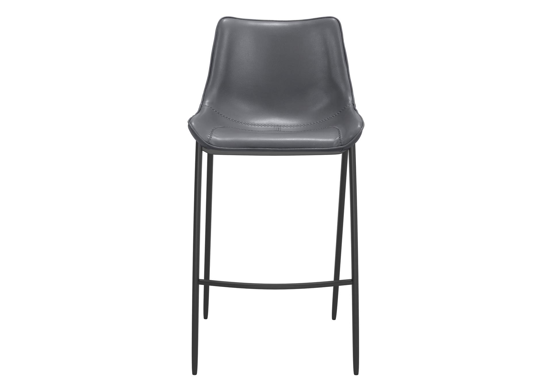 Magnus Barstool (Set Of 2) Dark Gray & Black,Zuo