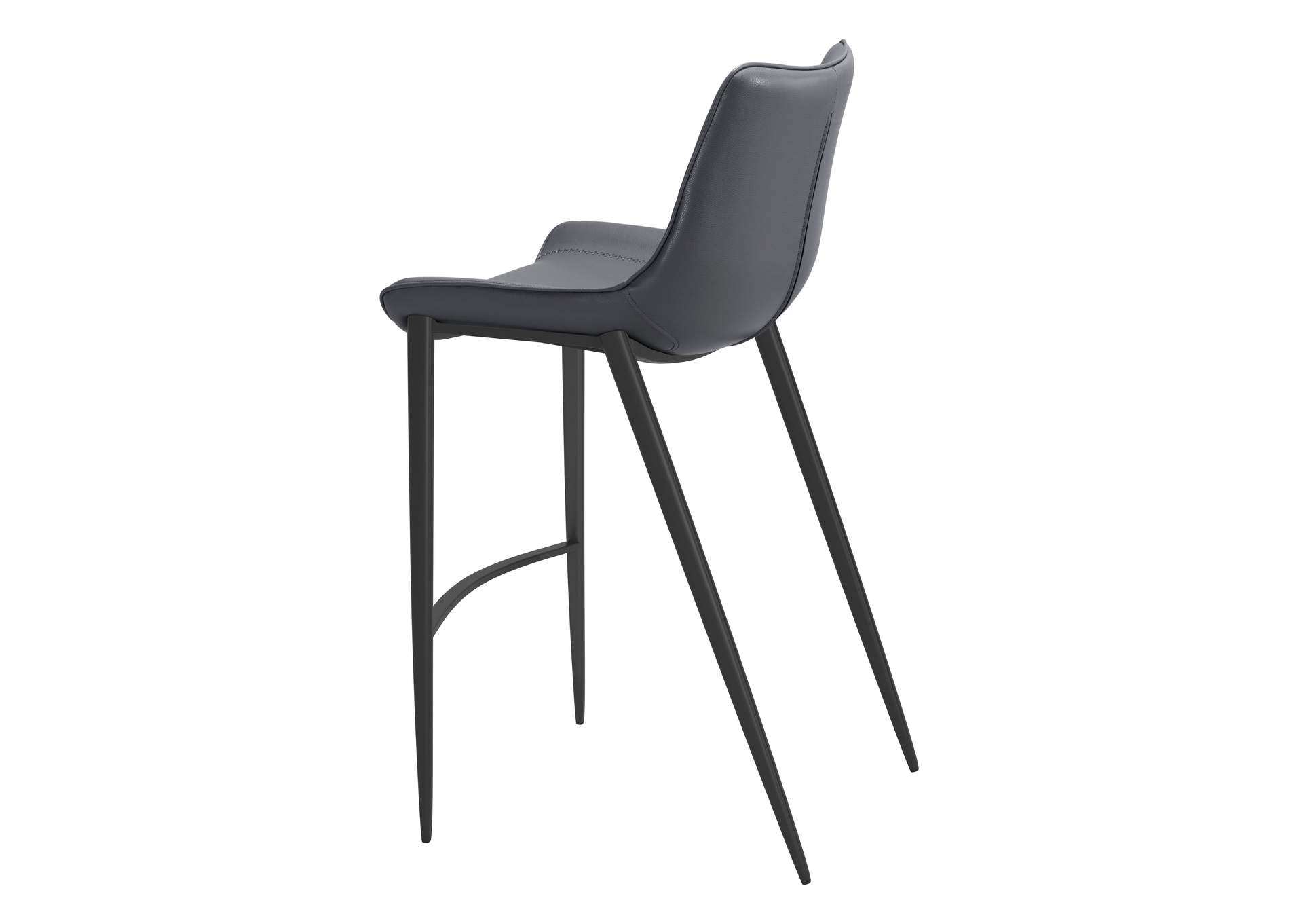 Magnus Barstool (Set Of 2) Dark Gray & Black,Zuo
