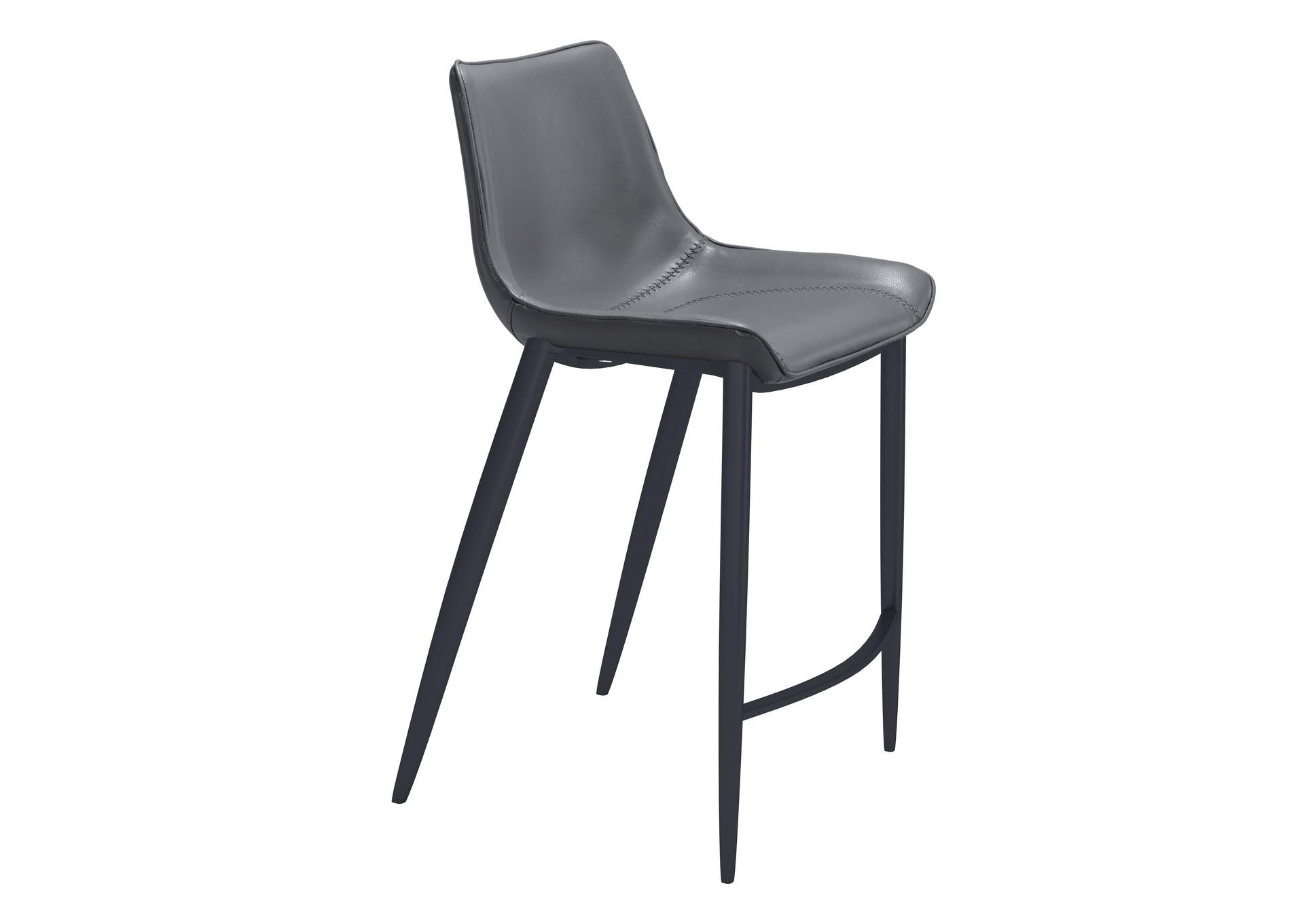 Magnus Counter Stool (Set Of 2) Dark Gray & Black,Zuo