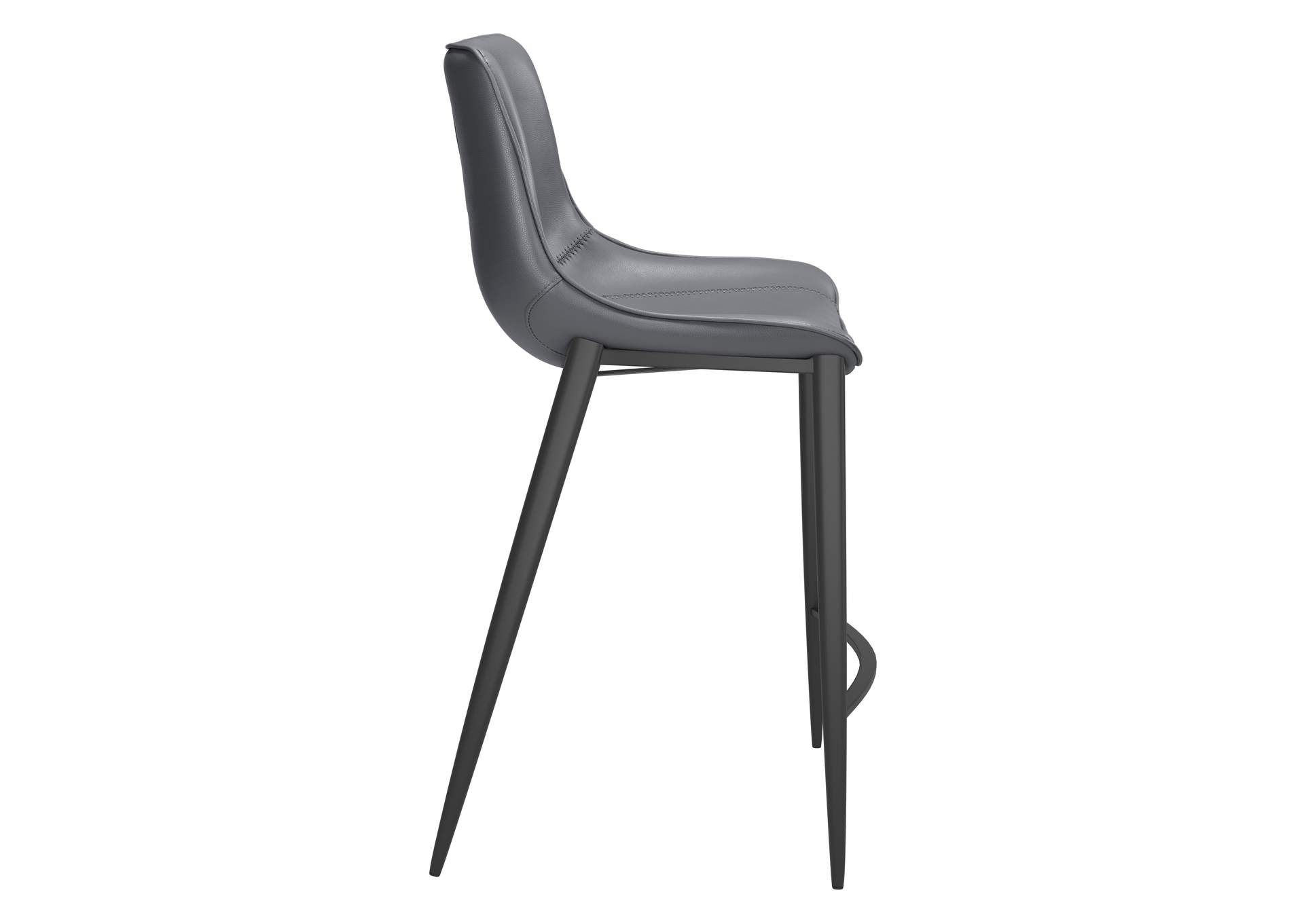 Magnus Counter Stool (Set Of 2) Dark Gray & Black,Zuo