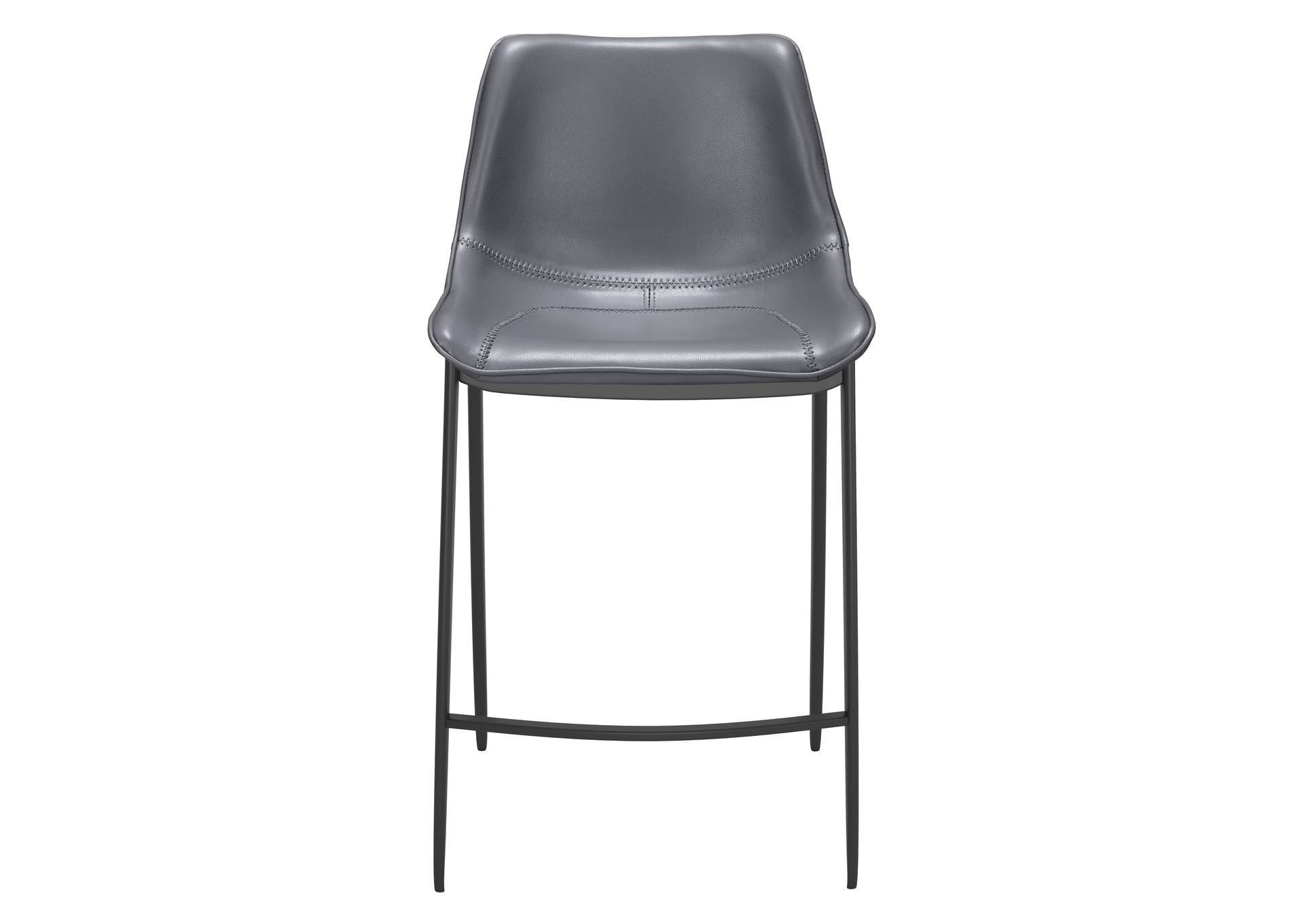 Magnus Counter Stool (Set Of 2) Dark Gray & Black,Zuo