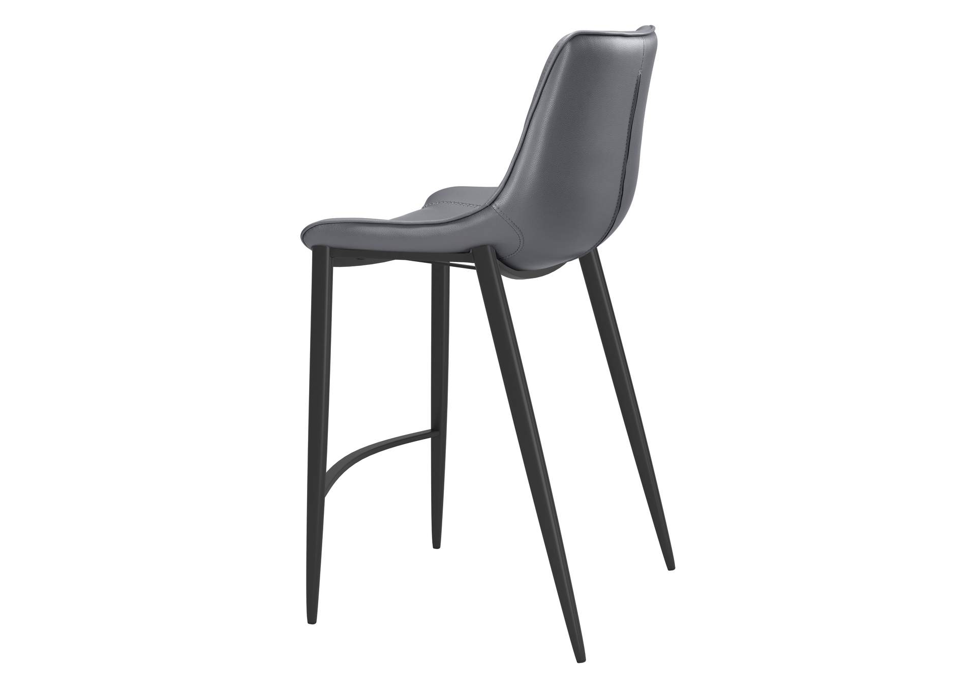 Magnus Counter Stool (Set Of 2) Dark Gray & Black,Zuo