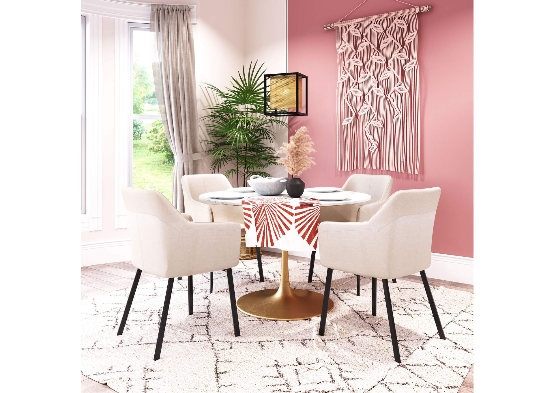 Adage Dining Chair (Set Of 2) Beige,Zuo