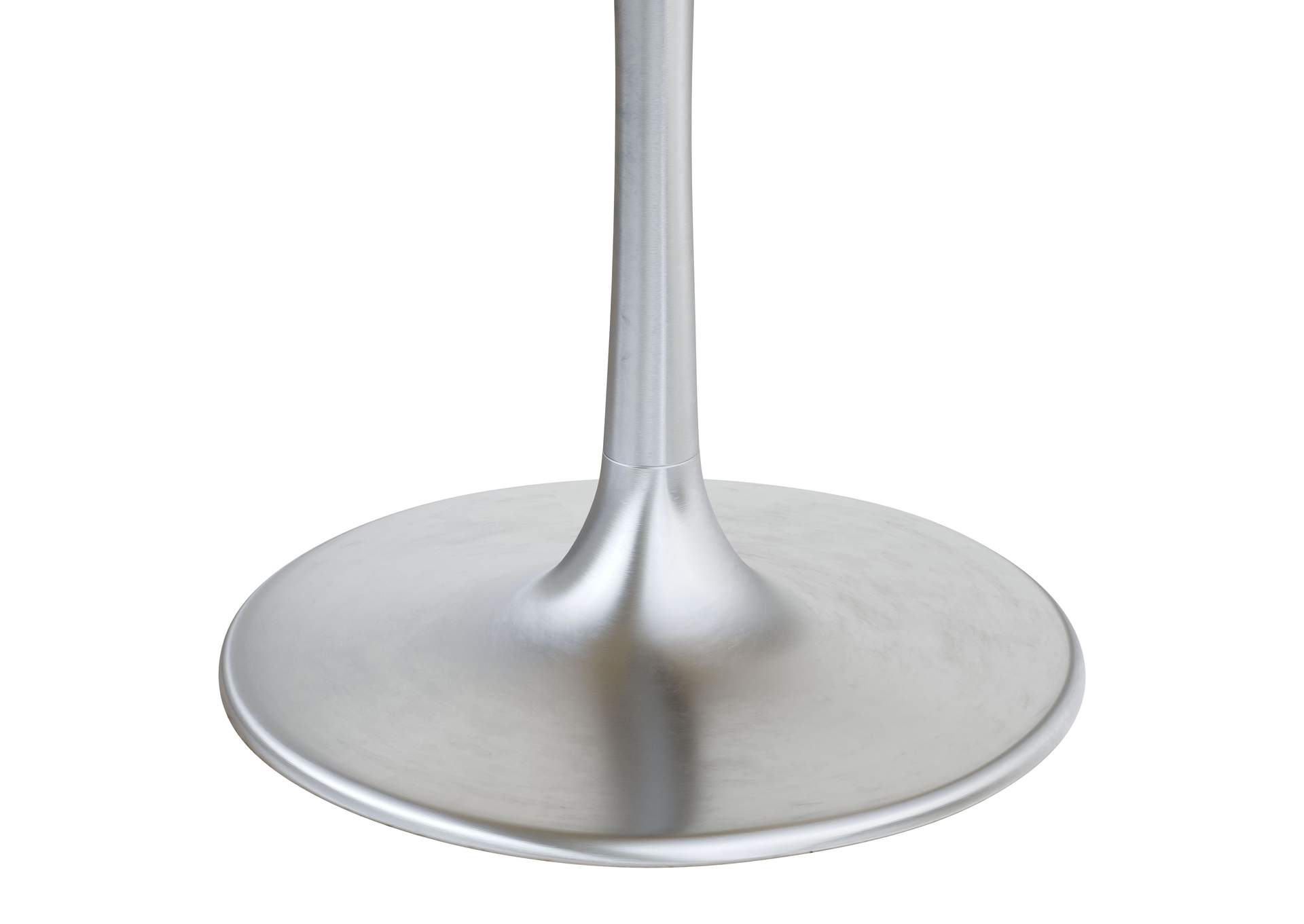 Gotham Dining Table 48" White & Silver,Zuo