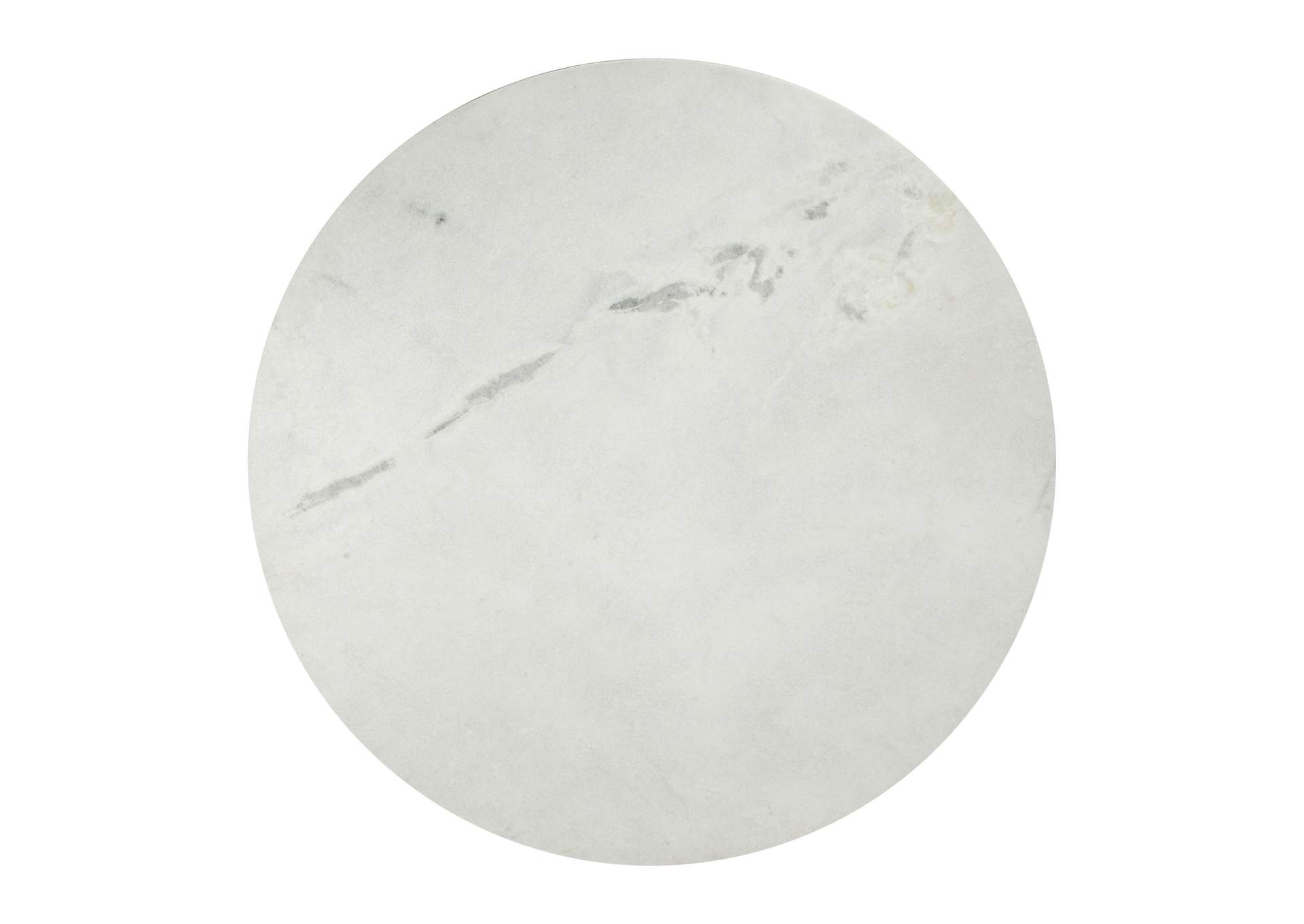 Gotham Dining Table 48" White & Silver,Zuo