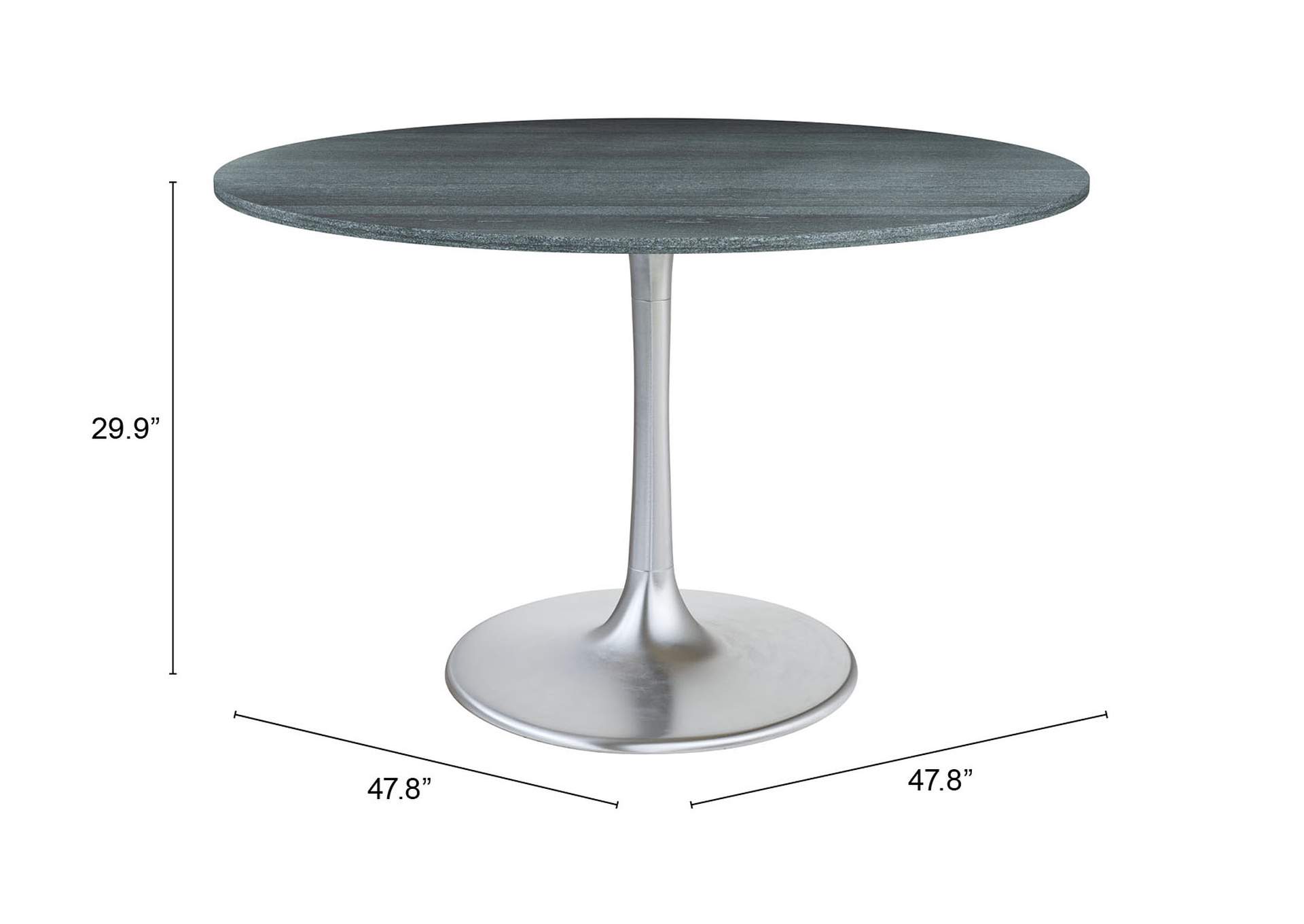 Metropolis Dining Table 48" Black,Zuo