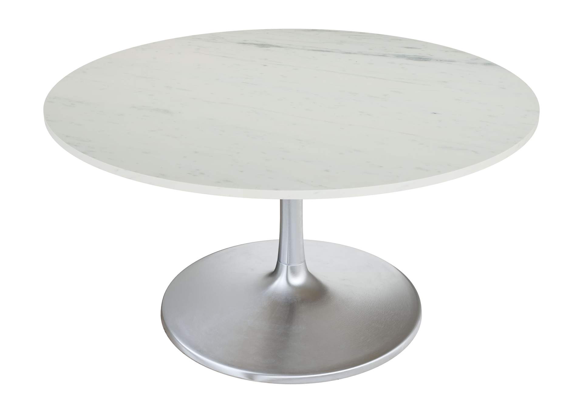 Gotham Dining Table 60" White & Silver,Zuo