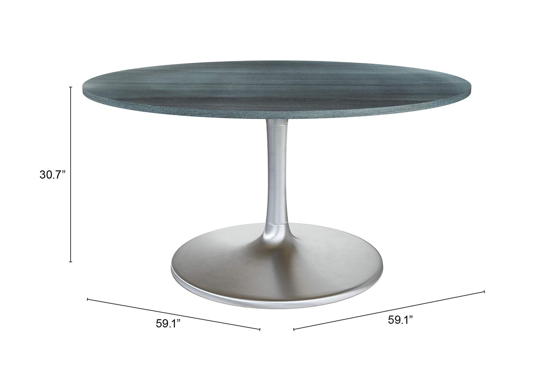 Metropolis Dining Table 60" Black,Zuo