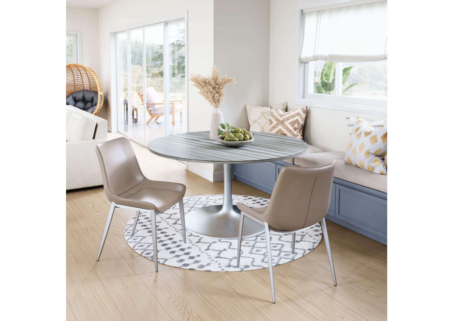 Star City Dining Table 60" Gray,Zuo