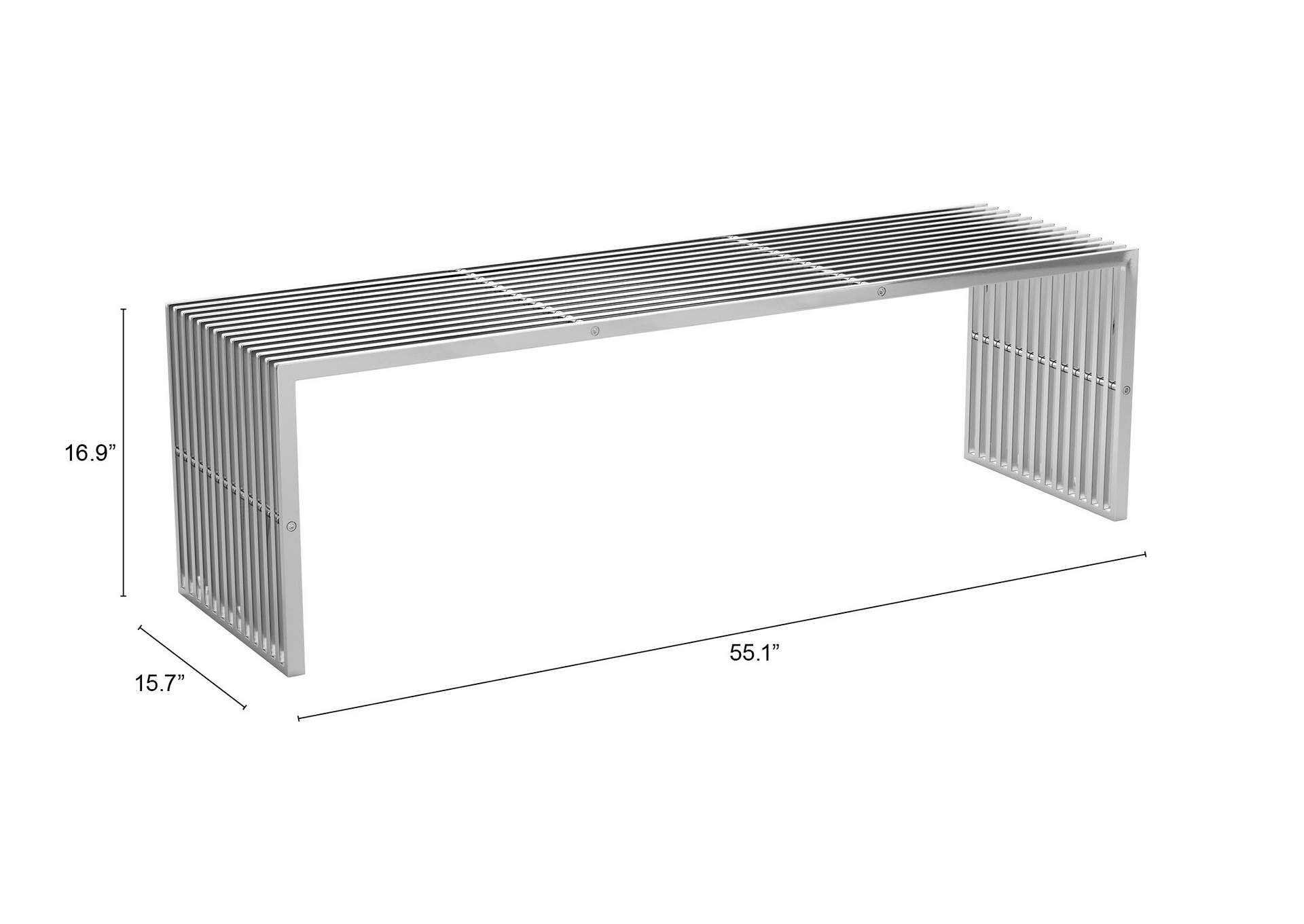 Tania Bench Silver,Zuo