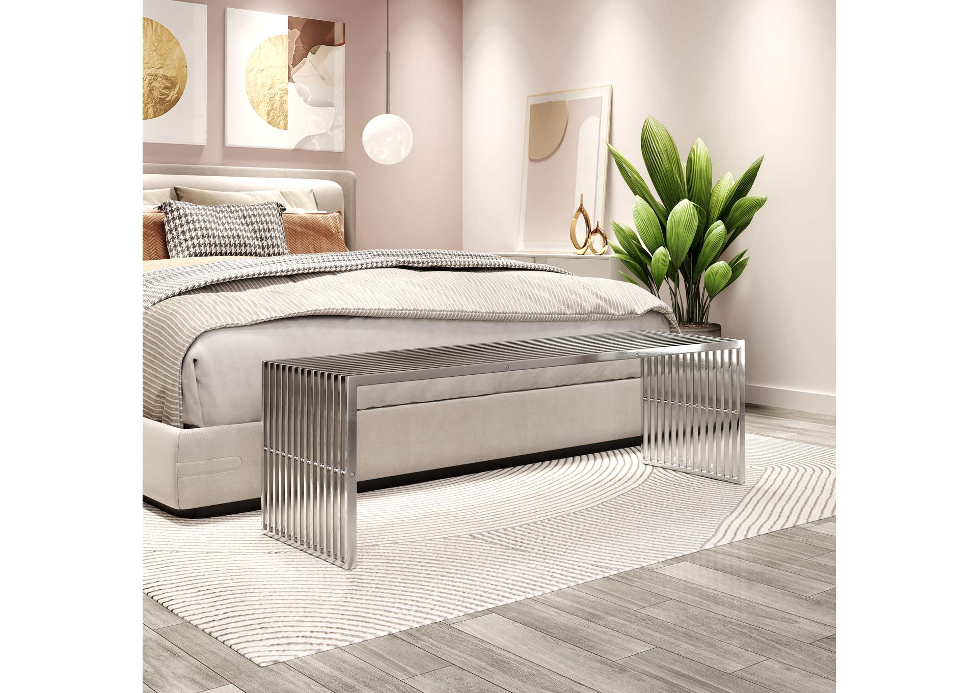 Tania Bench Silver,Zuo