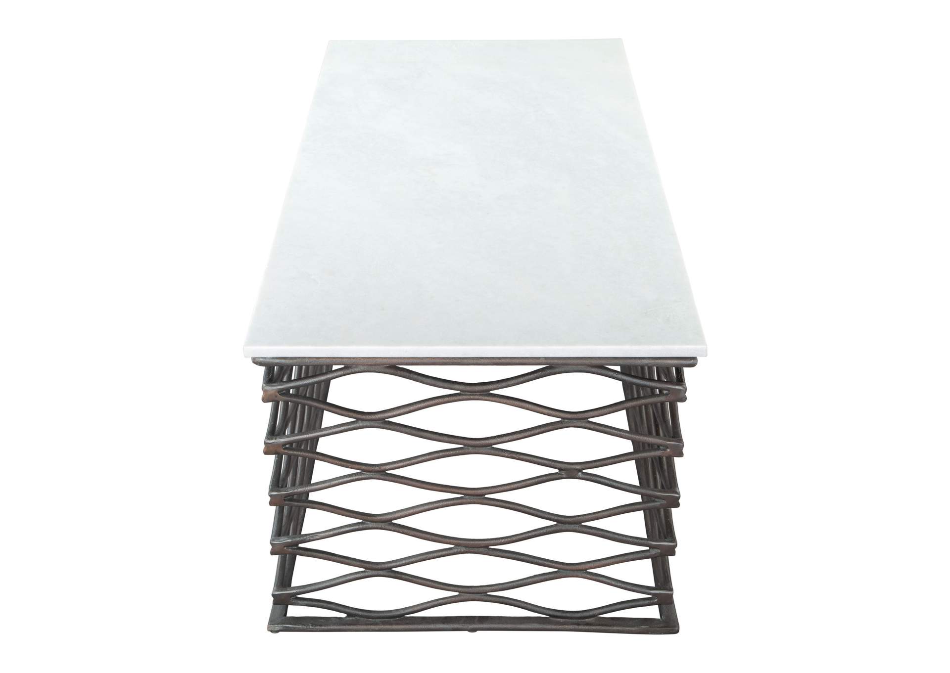 Duchess Coffee Table White & Antique Bronze,Zuo