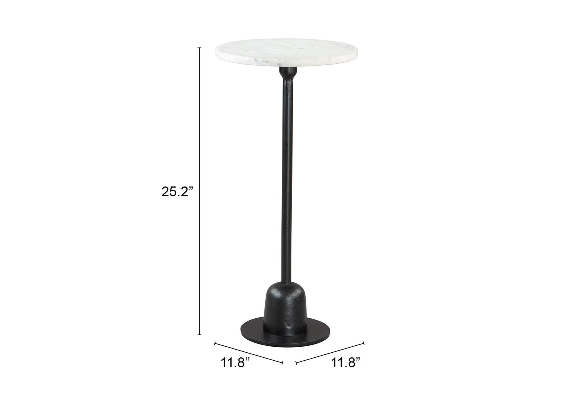 Woozy Side Table White & Black,Zuo