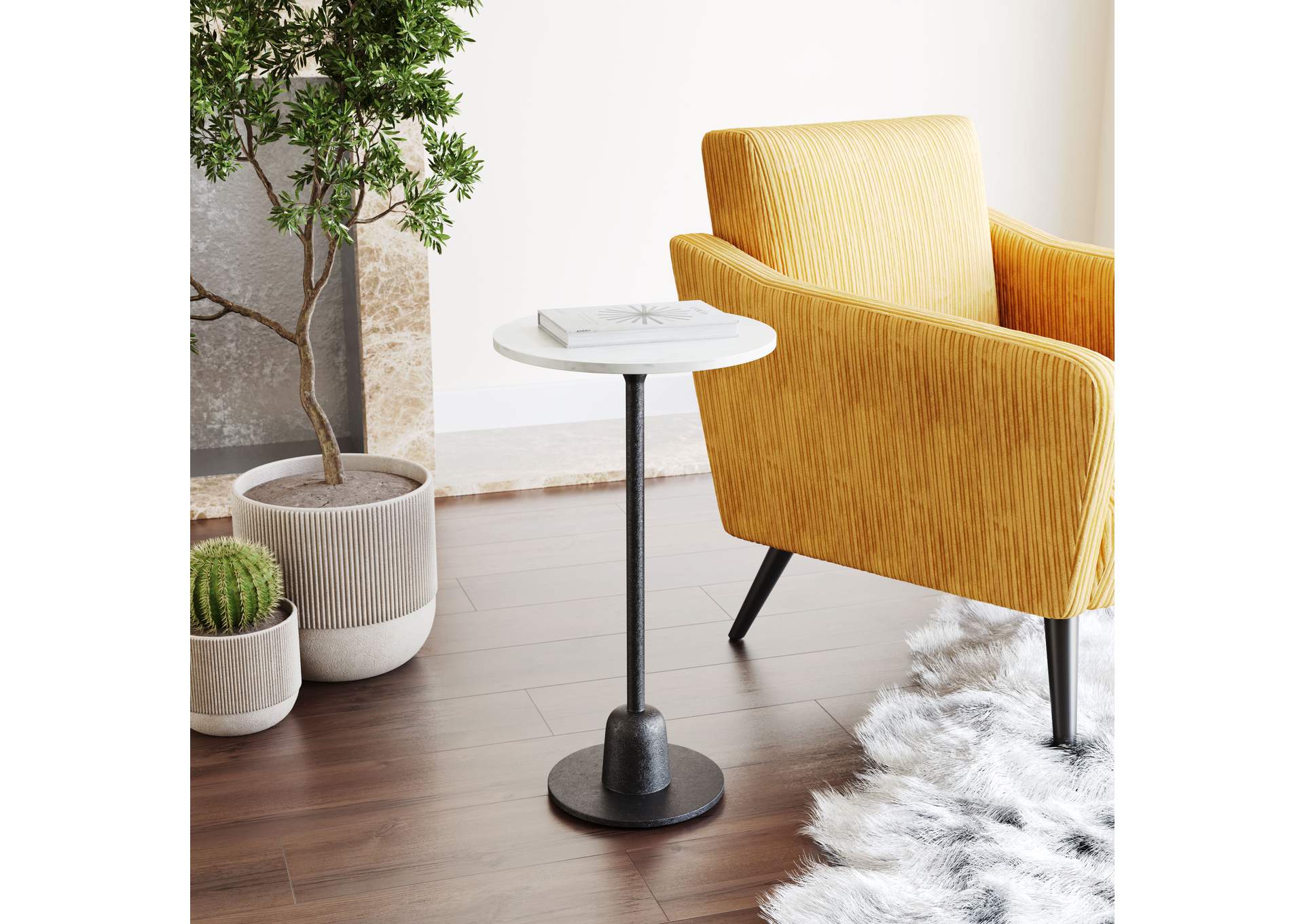 Woozy Side Table White & Black,Zuo