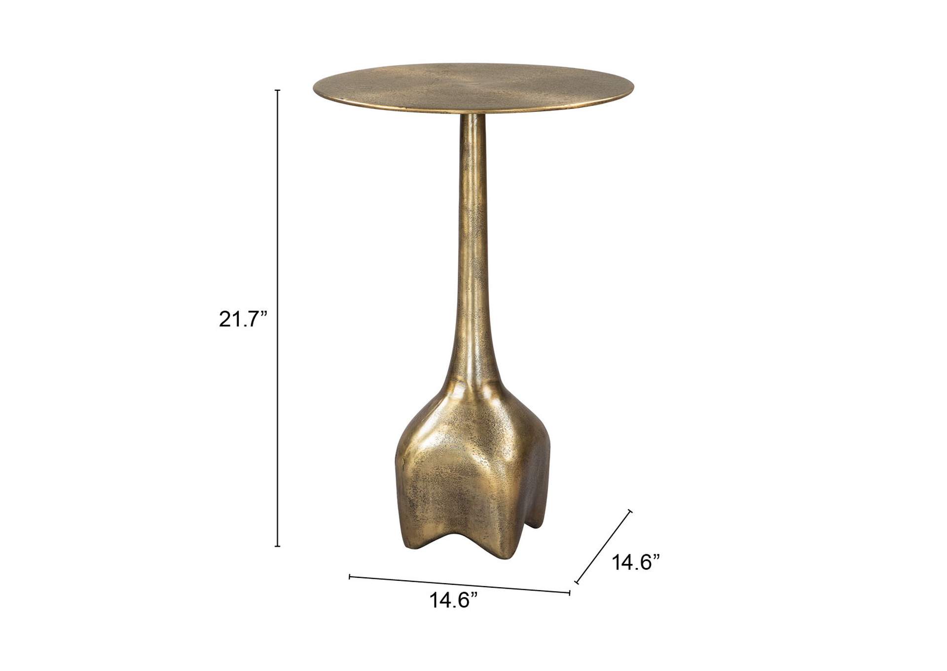 Lexi Side Table Antique Brass,Zuo