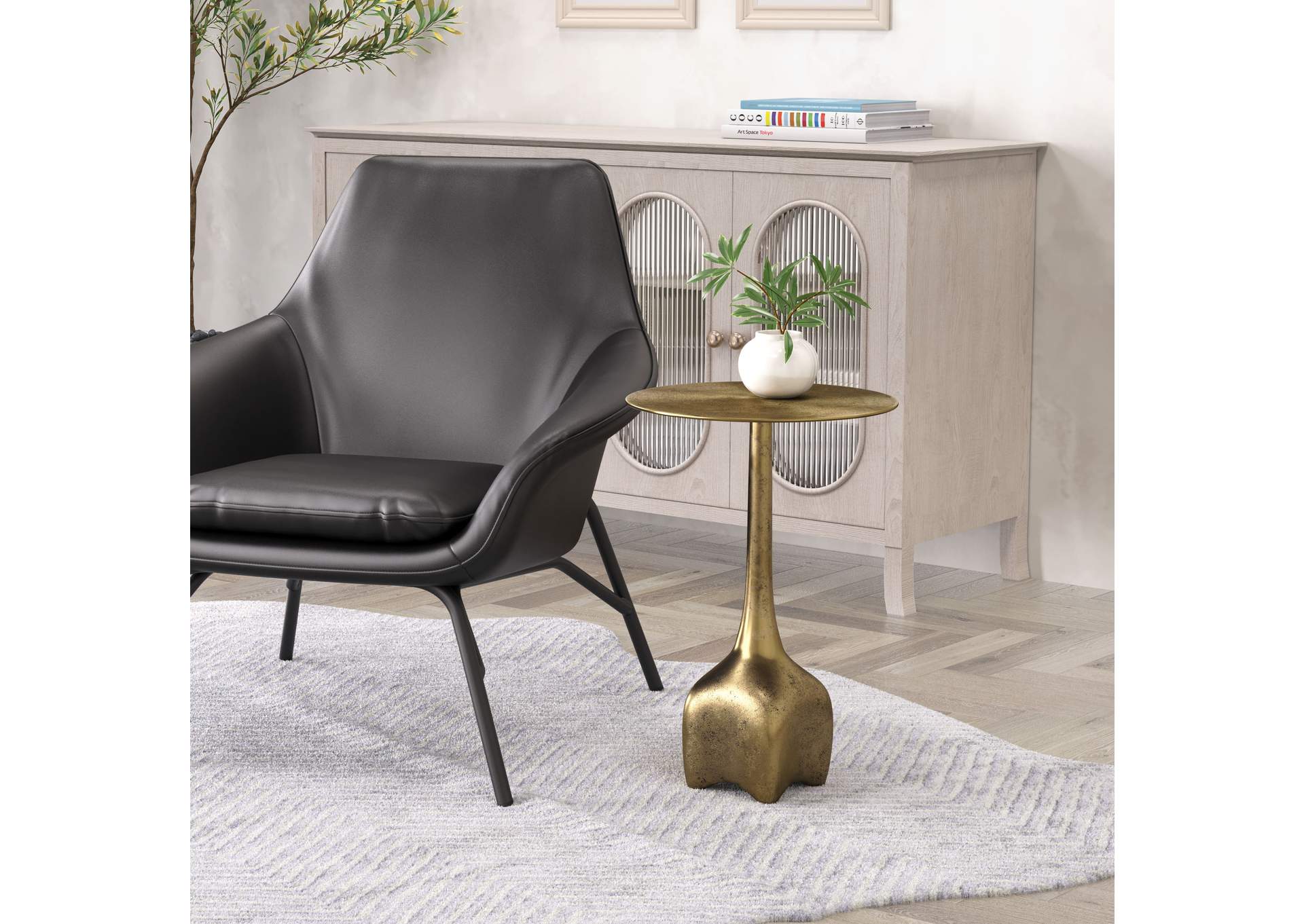 Lexi Side Table Antique Brass,Zuo
