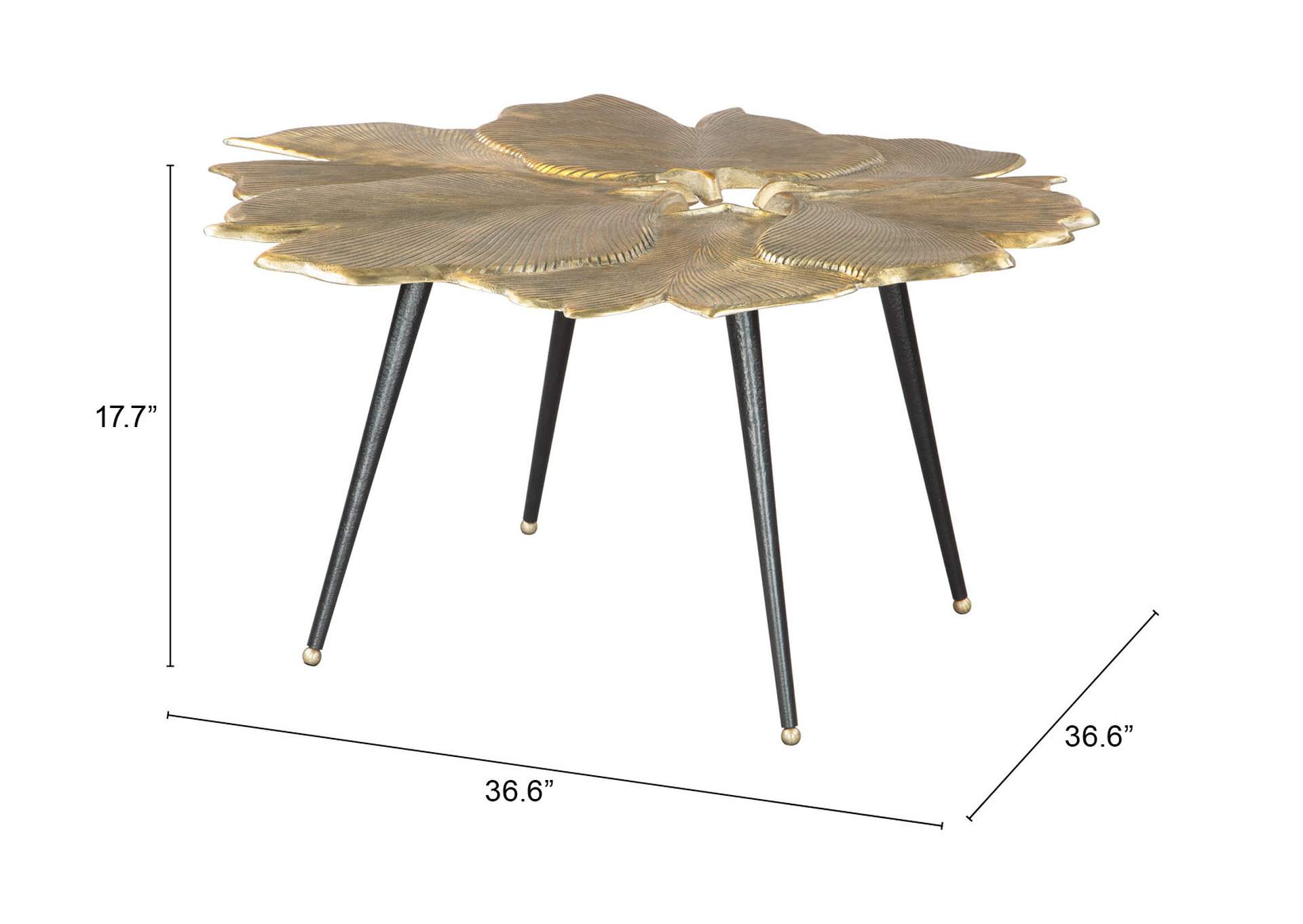 Gingko Coffee Table Antique Brass,Zuo